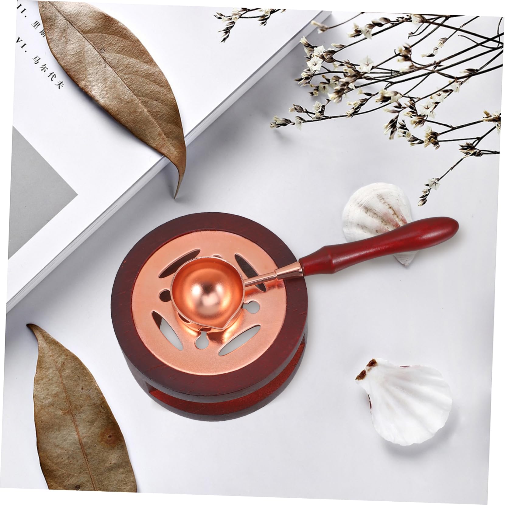 Premium Wax Seal Kit with Wax Warmer, Spoon & Copper Melter - Reusable Wax Sealing Tools for Letters, Invitations, Wedding Favors & DIY Crafts