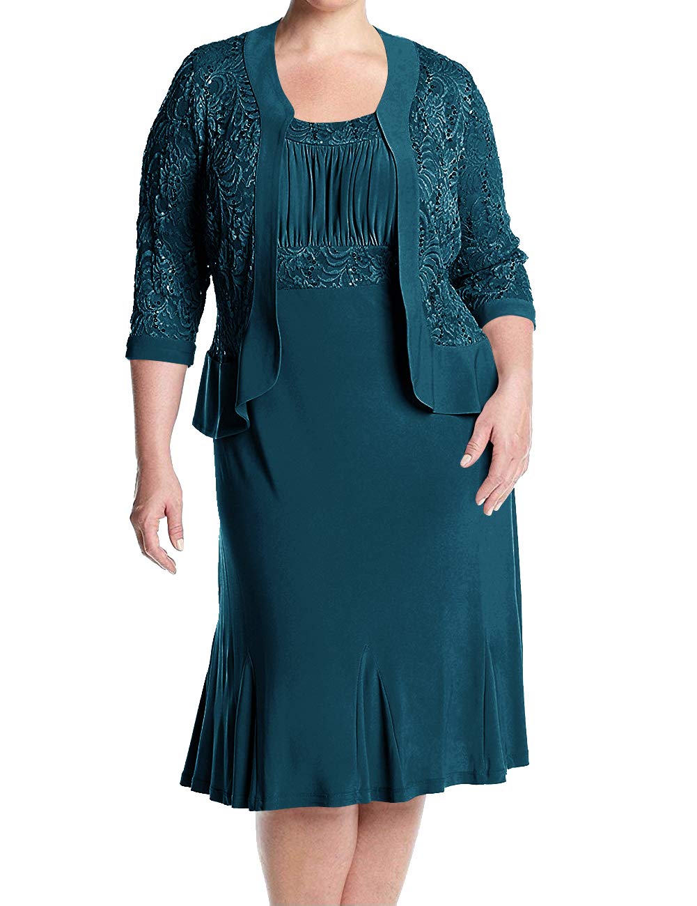 Elegant Lace Mother of The Bride Dresses | Formal Evening Gowns with Jacket for Women | Perfect for Weddings, Receptions & Special Occasions