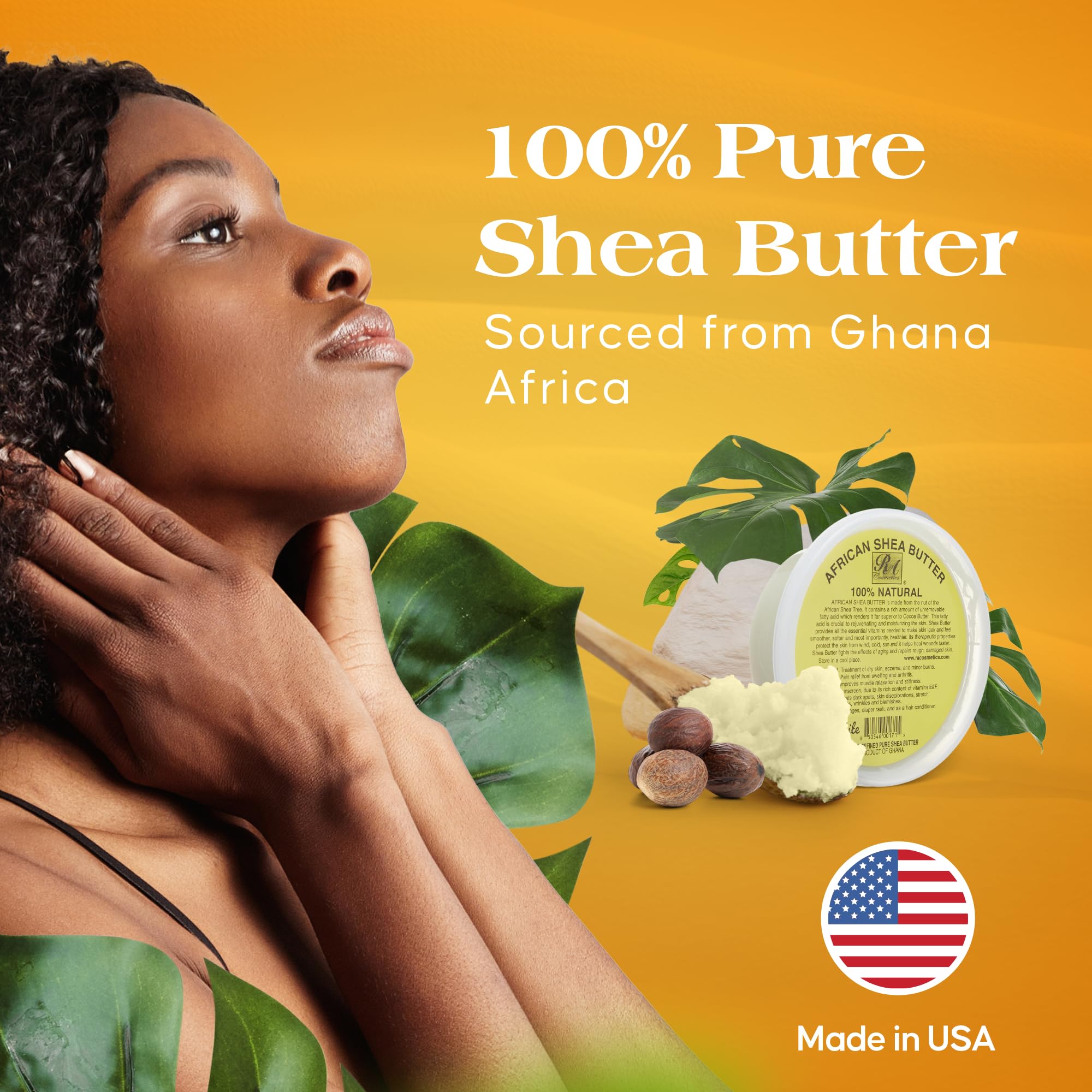 100% Pure Natural Shea Butter for Dry Skin - 8oz Ivory Body Butter from Ghana | Ultra-Rich Moisturizer for Radiant Skin, Stretch Marks, Wrinkles & Blemishes | Perfect for DIY Skincare, Massage & Hair Care