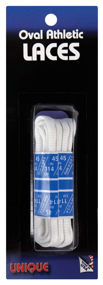 UNIQUE Oval Athletic Shoe Laces - White | Durable No-Slip Shoelaces for Running, Sports & Casual Wear | Perfect for Sneakers, Gym Shoes & Everyday Comfort