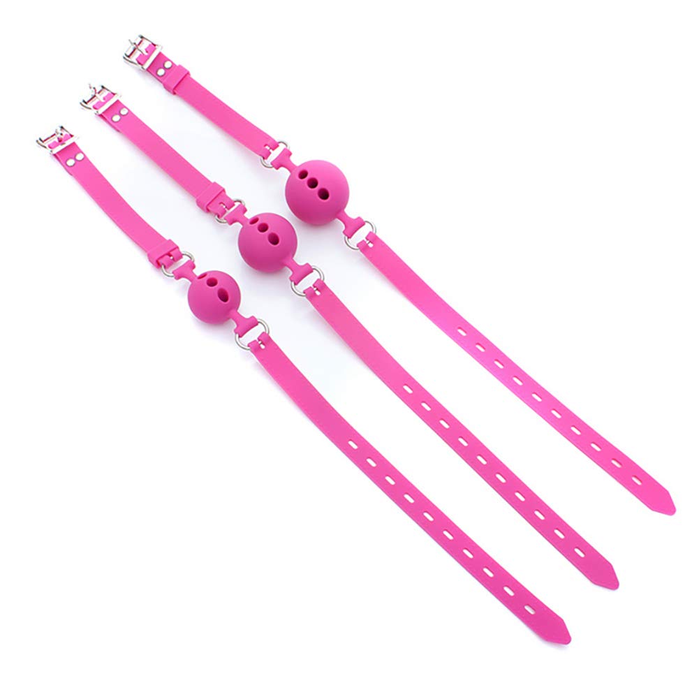 Breathable Silicone Ball Gag with Holes - Open Mouth Gag Sex Toy for BDSM & Fetish Lovers - Perfect for Role Play, Bondage & Sensory Play Scenes