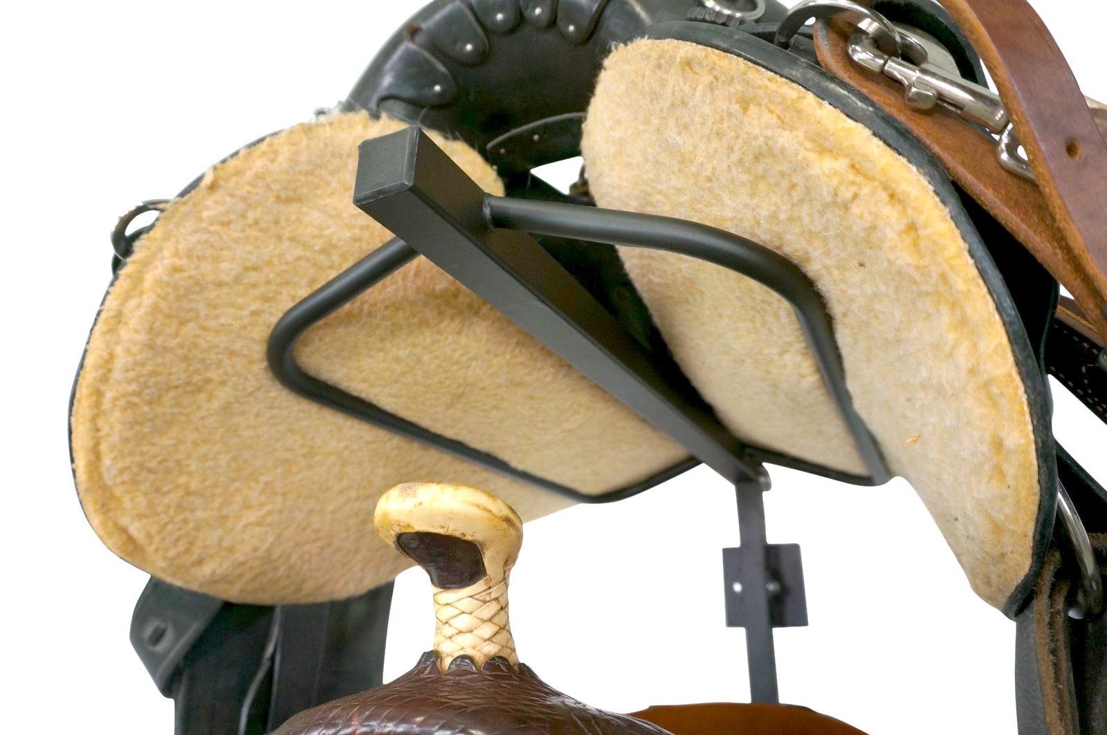 StoreYourBoard Wall Mounted Horse Saddle Storage Rack - Heavy Duty Equestrian Saddle Holder for Western & English Saddles (Holds 4 Saddles) - Perfect for Barn, Stable & Riding School Organization