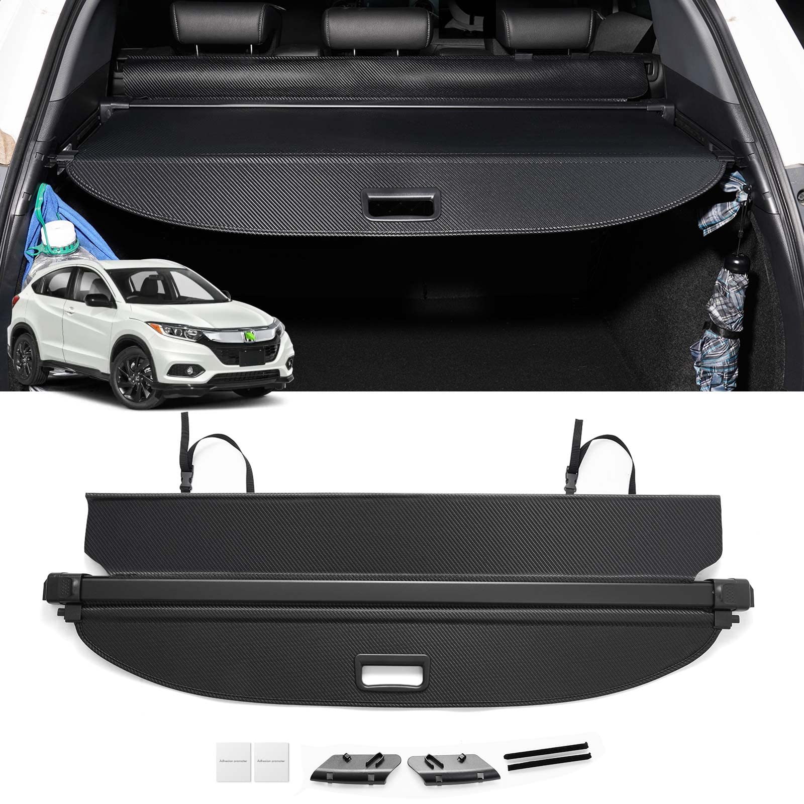 2016-2022 Honda HR-V Retractable Cargo Cover | No-Gap Trunk Shade Protector | Custom Fit Accessories for HRV | Perfect for Road Trips, Grocery Hauling & Pet Protection