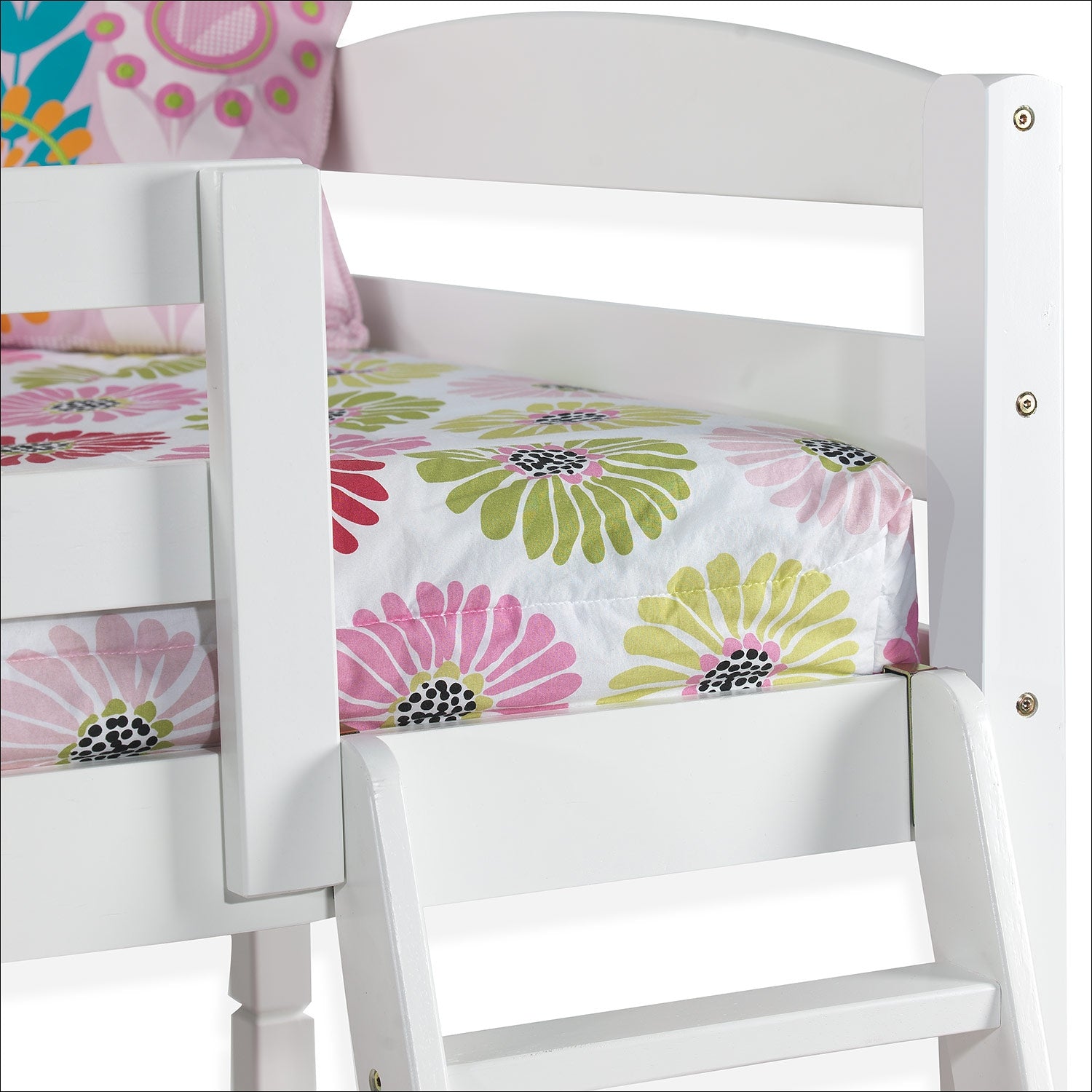 Charlie Twin Bunk Bed with Ladder - White Wooden Bunk Beds for Kids & Teens - Space Saving Bedroom Furniture for Small Rooms, Dorms & Guest Rooms
