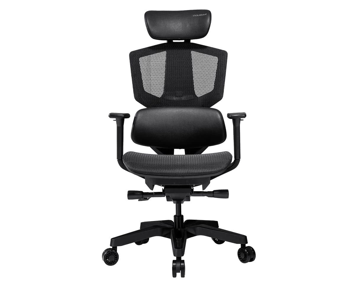 COUGAR Argo One Ergonomic Gaming Chair - Black - High Back Racing Style PC Gaming Chair with Adjustable Lumbar Support for Office, Home, and Esports
