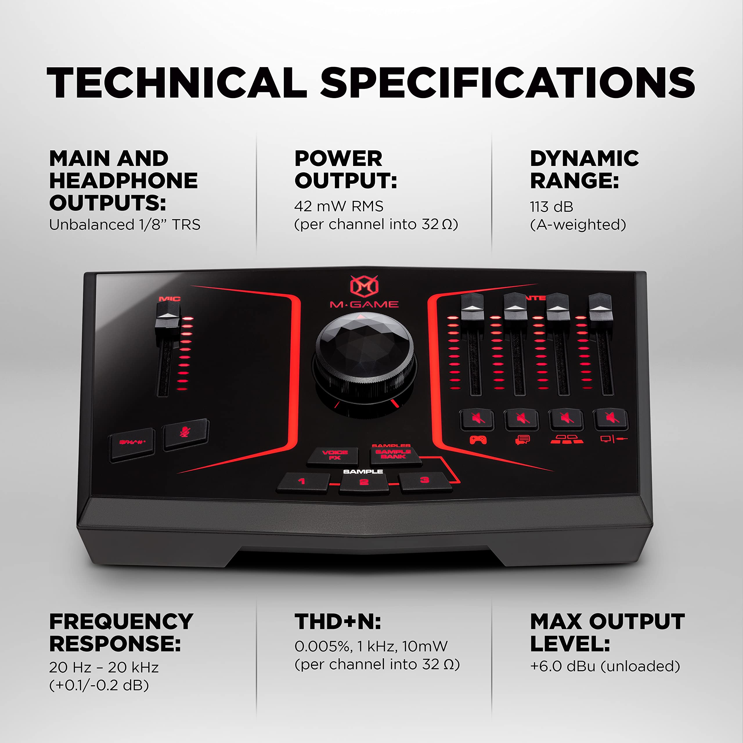 Solo USB Audio Interface Mixer for Streaming & Gaming - XLR Mic Input, Optical Input, Voice Effects, Sampler, LED Lights & Software - Perfect for Podcasting, Live Streaming & Music Production