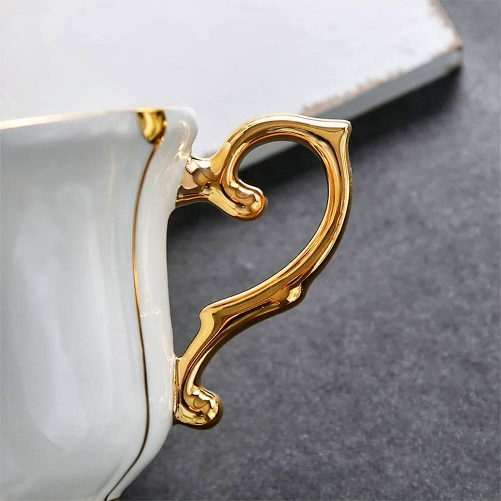 Premium Bloomsbury Tea Cups and Saucers Set - Elegant Floral Porcelain Tea Set for Afternoon Tea, Bridal Shower, and Gift Giving