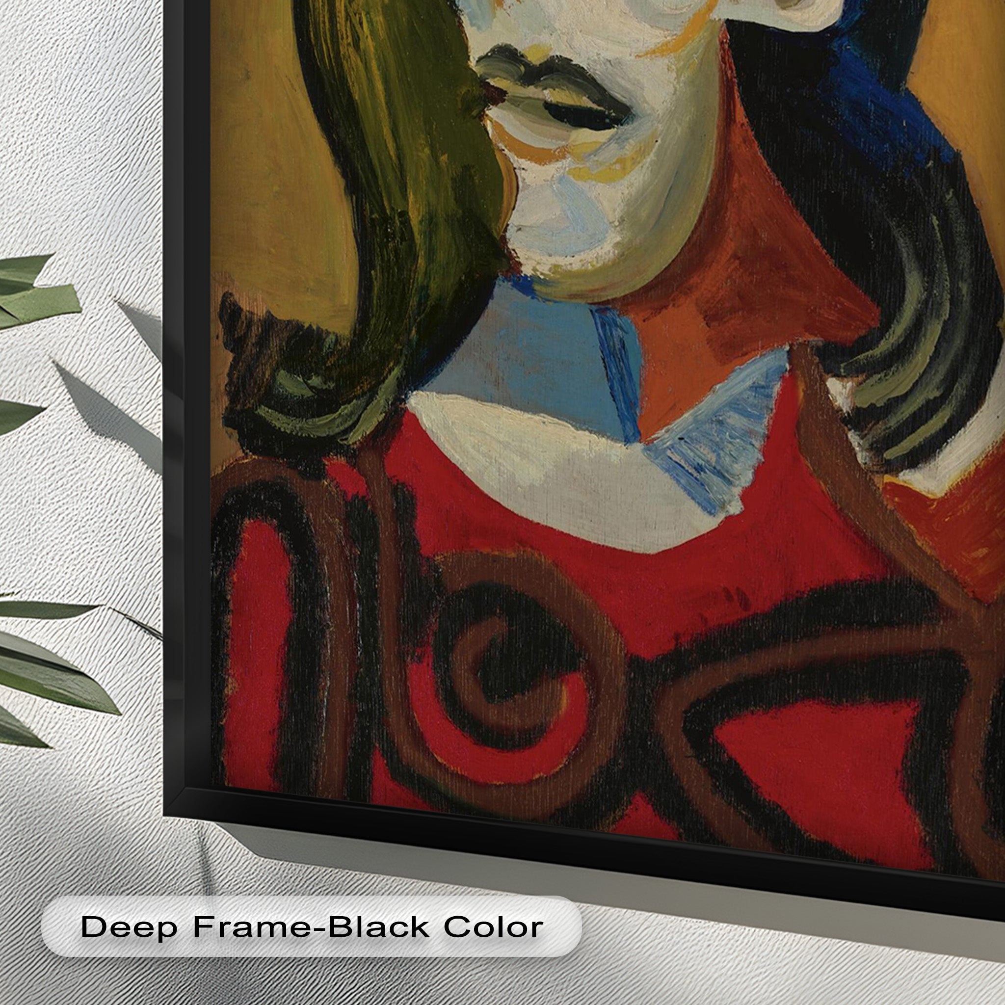 Abstract Portrait with Red Garment - Picasso Style Oil Painting Reproduction - Wall Art for Living Room, Bedroom & Office Decor