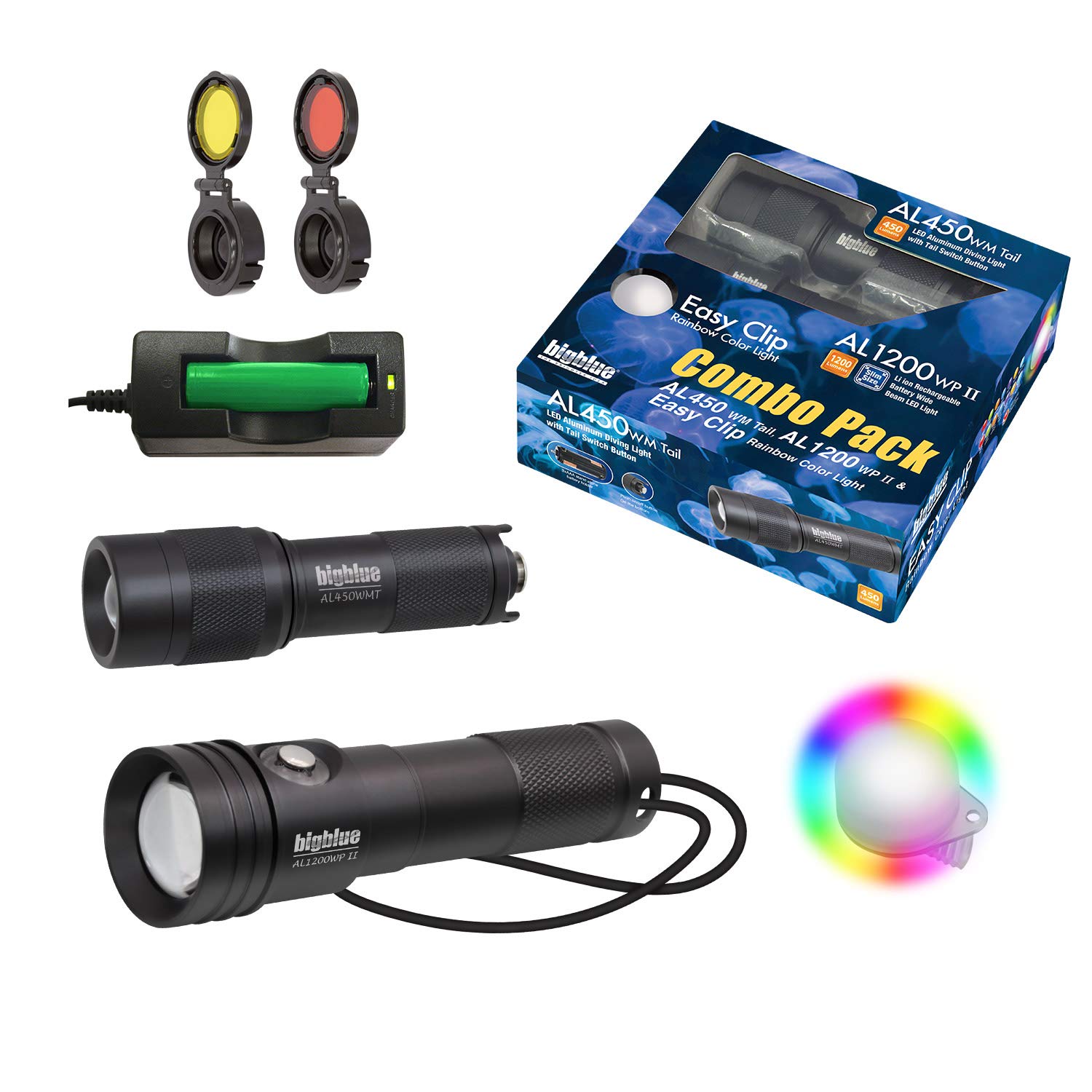 BigBlue 1200 Series & 450 Series LED Grow Light Combo Pack with Easy Clip - Perfect for Indoor Plants, Hydroponics, and Greenhouse Gardening