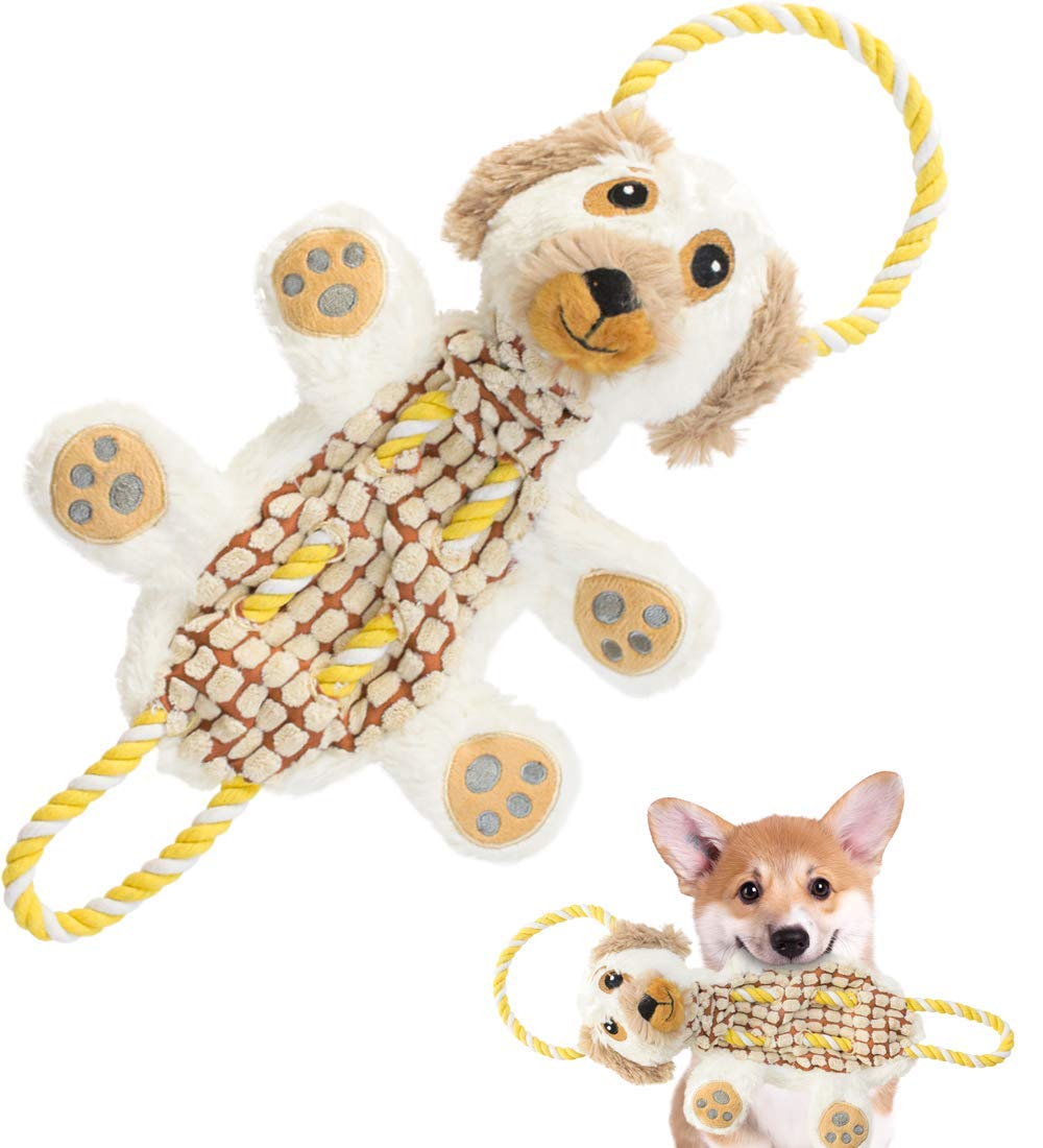 **Pacific Pups Plush Squeaky Dog Toy - No Stuffing, Crinkle & Tug Toy for Small Dogs - Durable & Indestructible Chew Toy for Playtime & Training**