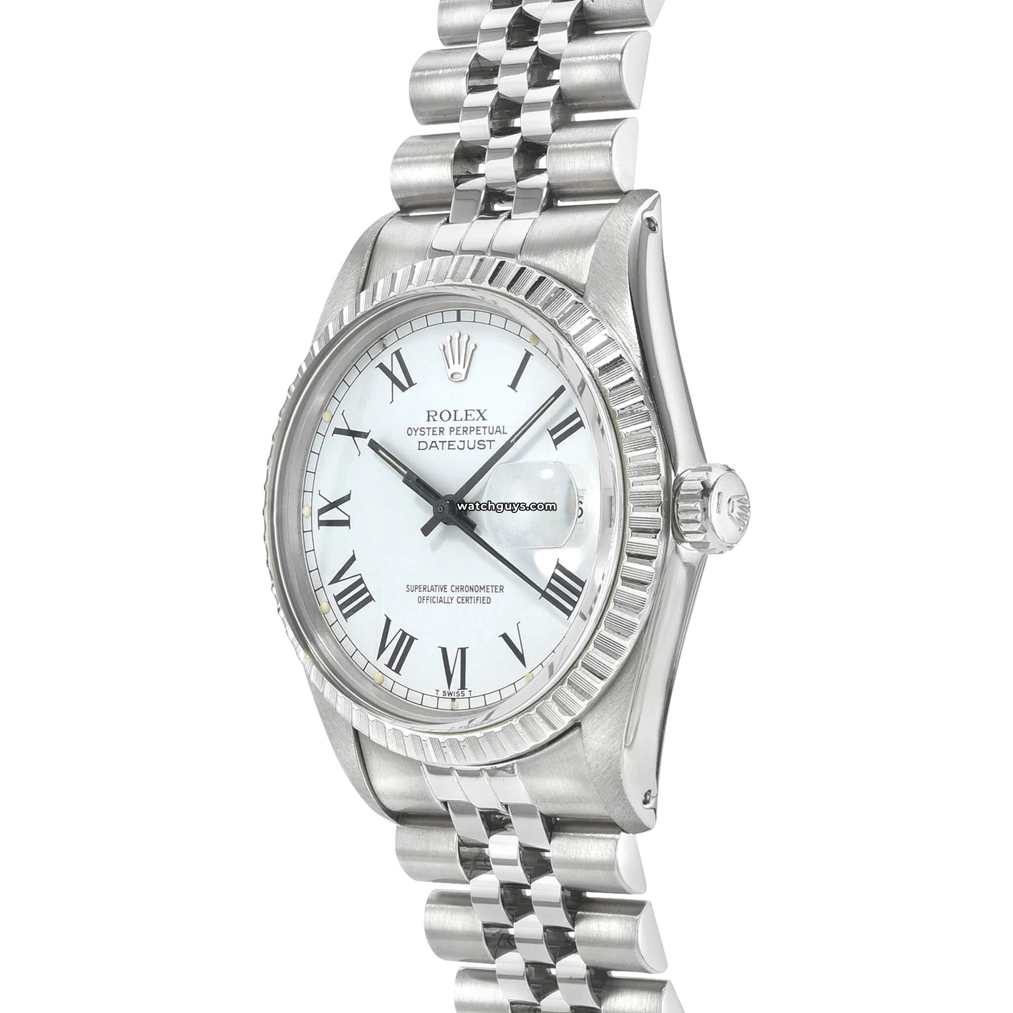 Authentic Rolex Datejust 16030 Men's Watch with White Buckley Dial - Luxury Timepiece for Business, Formal Events & Collectors