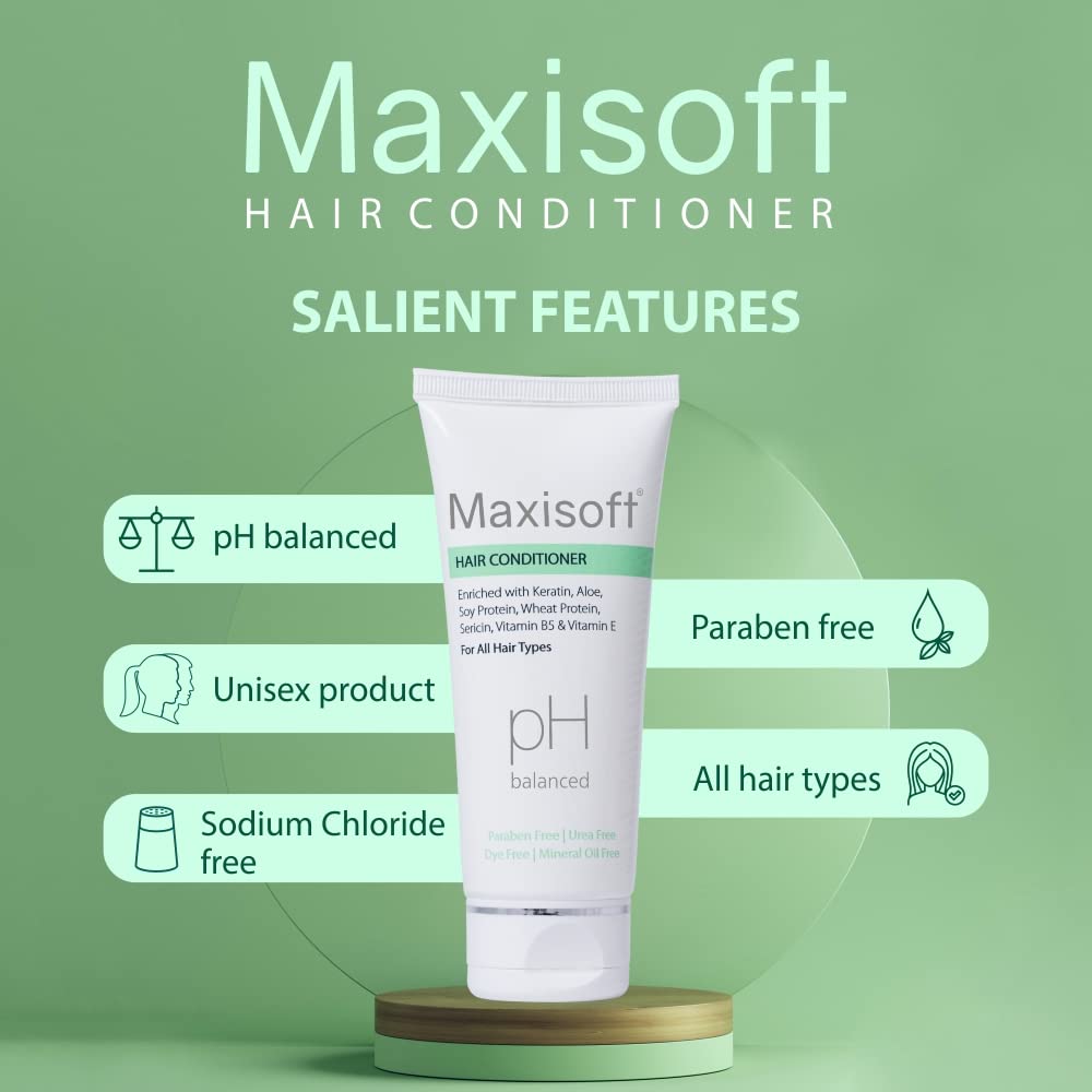 Maxisoft Hair Conditioner for Dry & Damaged Hair - Sulfate & Paraben Free, Deep Repair Treatment for Women & Men - 100ml - Leaves Hair Healthy, Silky & Smooth | Perfect for Daily Use, Post-Color Care & Frizz Control