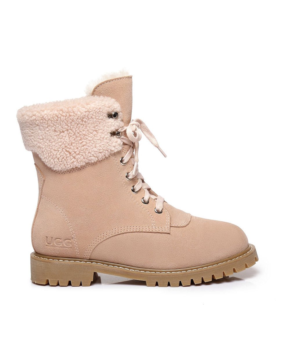 Women's UGG Mimi Lace Boots - Cozy Winter Shearling Lined Snow Boots for Women | Waterproof & Comfortable | Perfect for Snowy Days, Outdoor Activities & Casual Wear