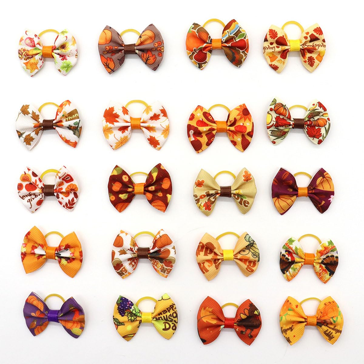 50 Pcs Dog Hair Bows for Thanksgiving, Valentine's Day & Weddings - Pet Dress Up Accessories