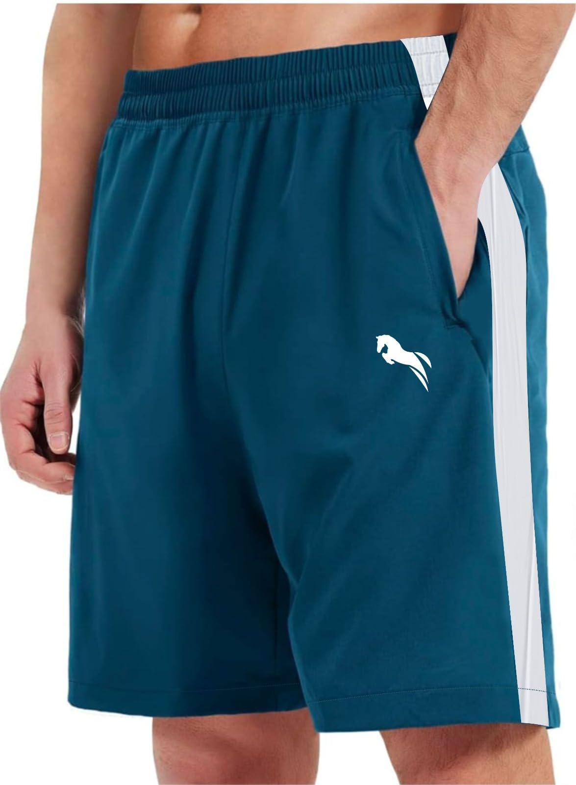 JUST RIDER Men's Gym Shorts - Breathable Quick-Dry Athletic Shorts for Running, Workout & Training | Lightweight Sports Shorts for Men with Pockets | Perfect for Gym, Jogging & Outdoor Activities