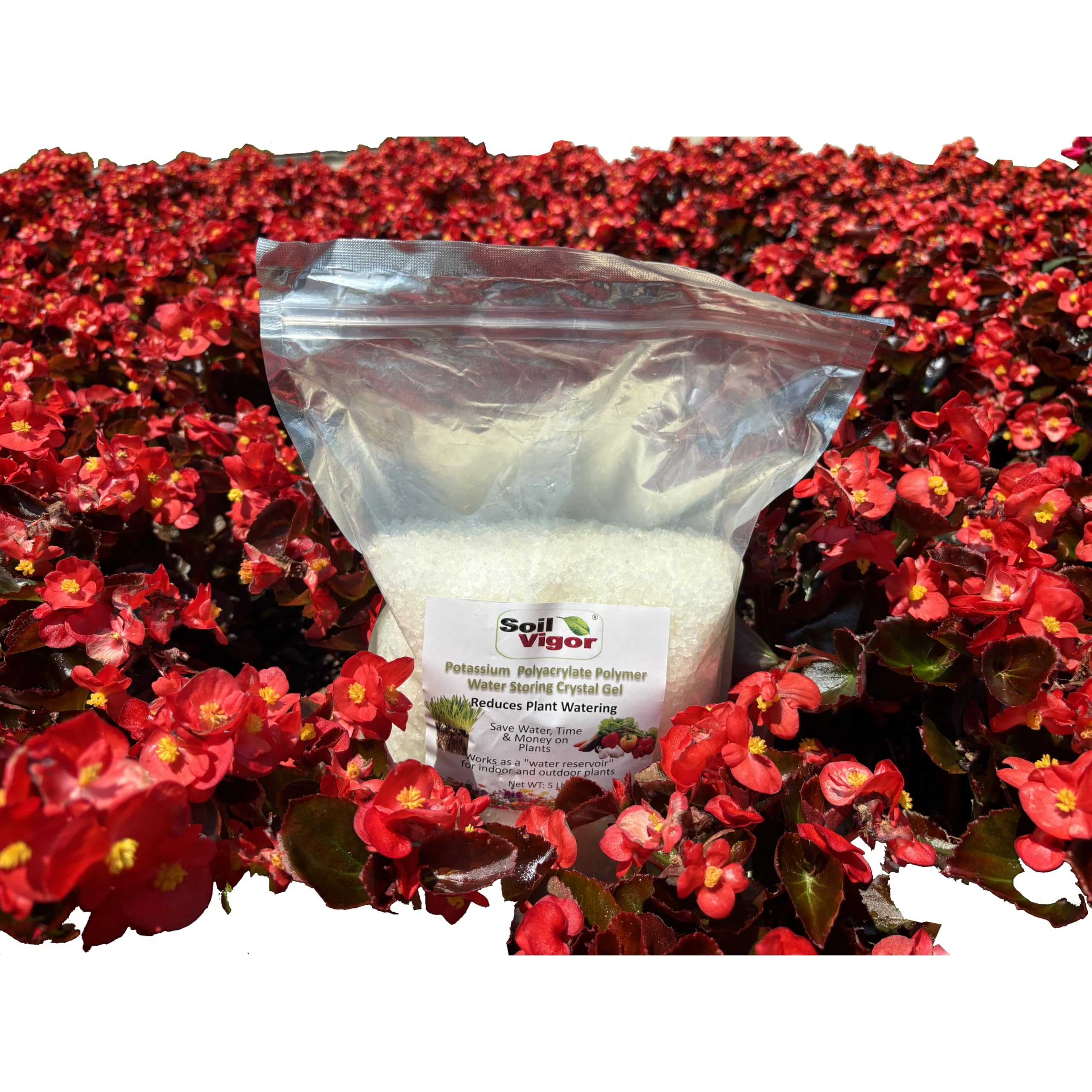 Super Absorbent Potassium Polyacrylate Water Crystals for Plants - Lasts 7 Years in Soil (10 Pack) - Perfect for Garden Water Retention & Drought-Resistant Landscaping