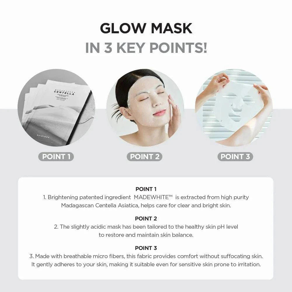SKIN1004 Madagascar Centella Tone Brightening Glow Mask 25mL (1 Pack) - Brightening & Hydrating Face Mask for Dull Skin, Dark Spots & Uneven Tone - Perfect for Night Routine & Self-Care Days
