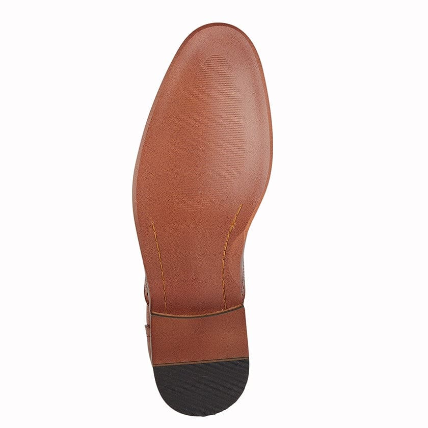Goor Men's Ox Blood Burnished Capped Toe Oxford Brogue Dress Shoes - Classic Formal & Business Attire for Weddings & Office Wear