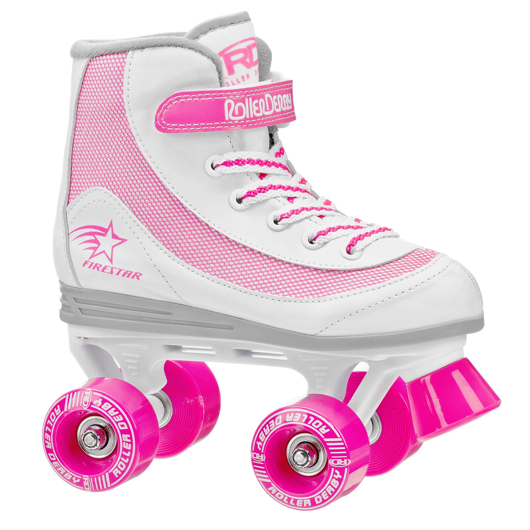FireStar Youth Girls Roller Skates - Adjustable Quad Roller Skates for Kids Ages 5-12, Outdoor & Indoor Skating, Birthday Gifts for Girls (Pink) - Perfect for Rinks, Parks, and Birthday Parties