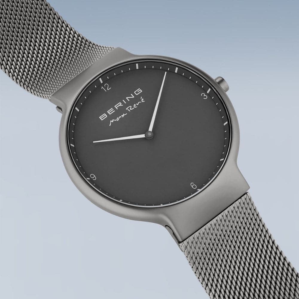 Bering Max Rene Men's Watch - Gray Dial & Mesh Strap - Model 15540 377 - Perfect for Business, Casual & Formal Occasions