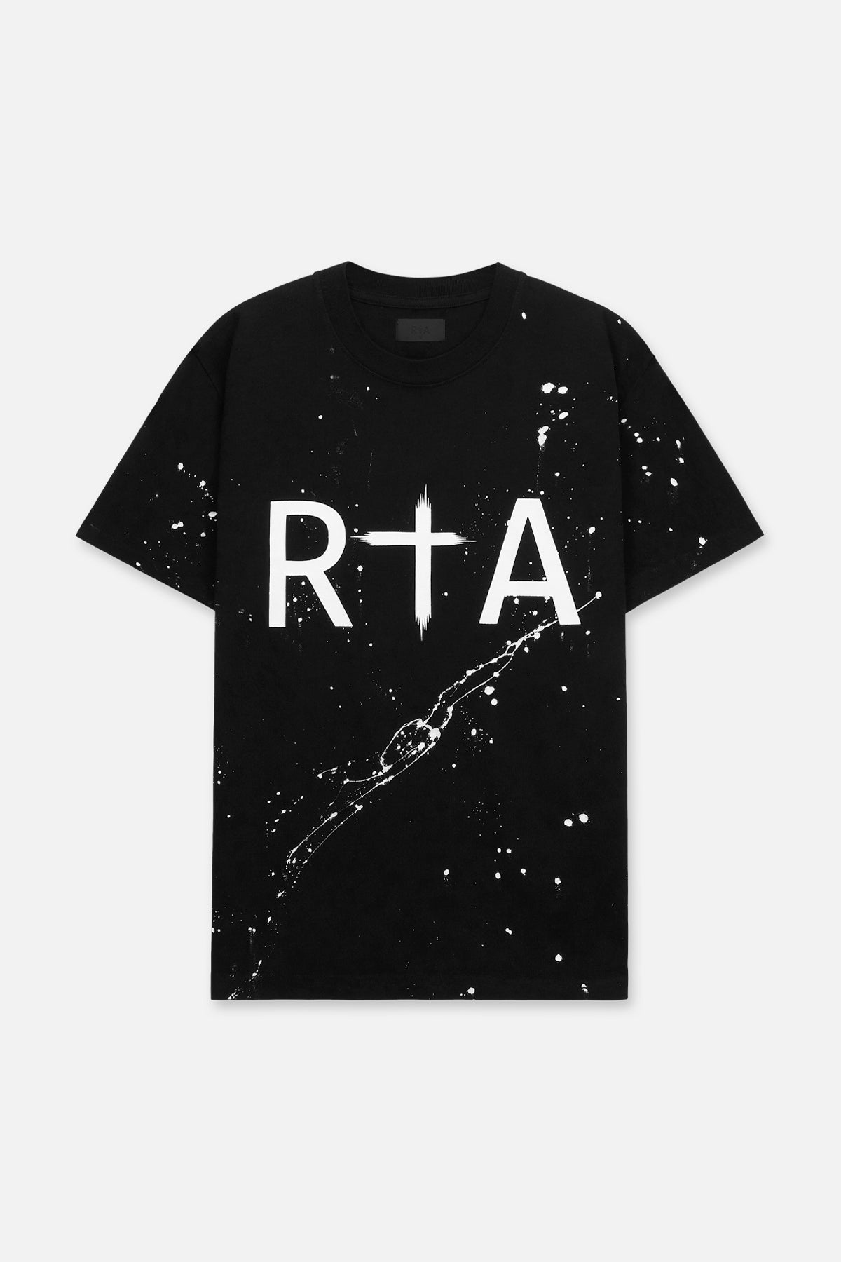 Liam Short Sleeve T-Shirt for Men - Black Paint Front Logo Graphic Tee | Casual Streetwear, Everyday Wear & Outfit Essential
