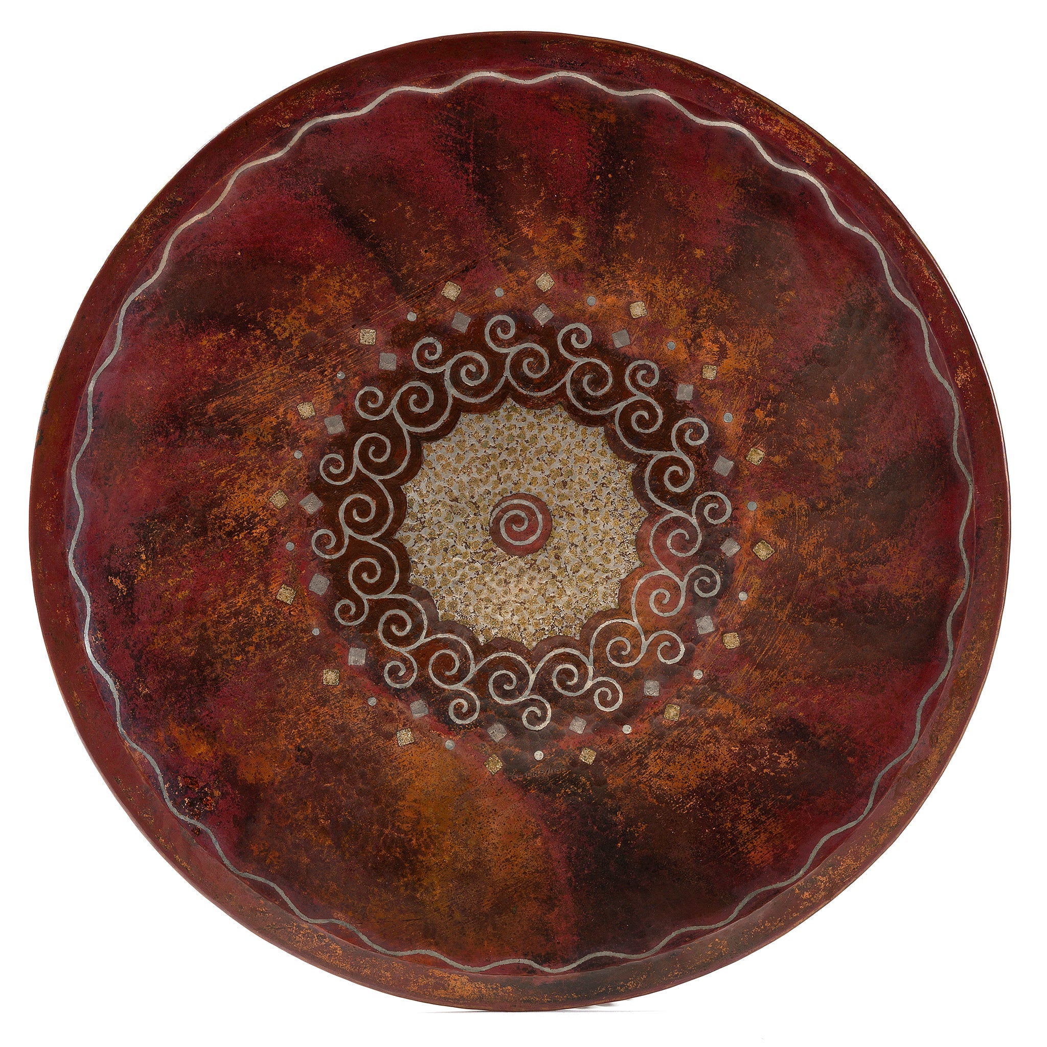 Claudius Linossier Dinanderie Charger - Handcrafted Metal Tray for Home Decor & Dining | Perfect for Wall Display, Table Centerpiece, and Luxury Gift