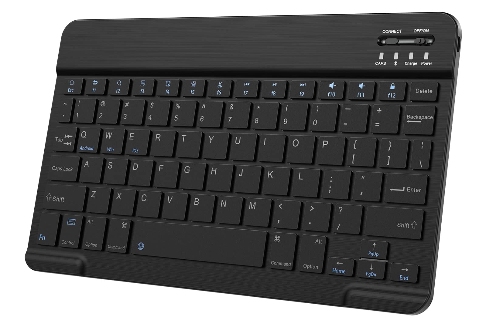 Ultra-Slim Bluetooth Keyboard for iPad, iPhone & Android Tablets - Portable Rechargeable Wireless Keyboard Compatible with iPad Air/Pro/Mini, Samsung Galaxy Tab - Perfect for Travel, Office & Home Use (Black)