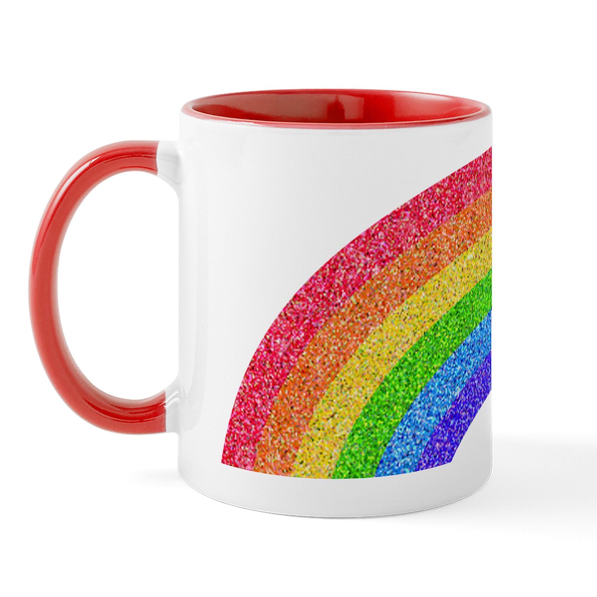 Sparkle Rainbow Ceramic Coffee Mug 11 oz (325 ml) - Colorful & Fun Cup for Coffee, Tea, Hot Chocolate - Perfect for Home, Office, Gifts & Rainbow Lovers