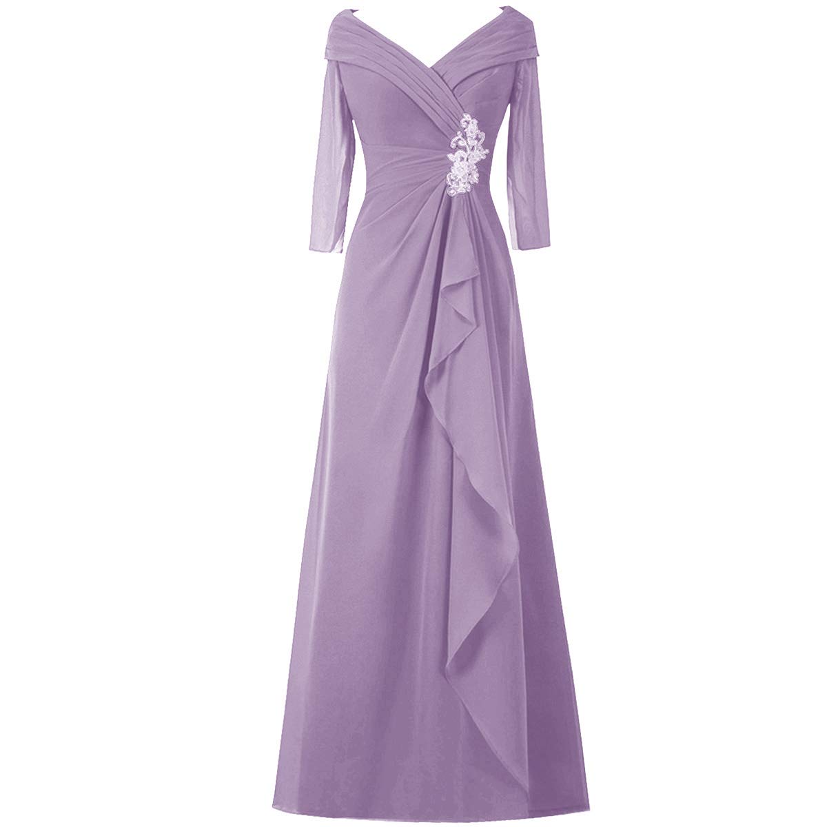 Elegant Chiffon Mother of The Bride Dresses - Lace Wedding Guest Evening Gown with Half Sleeves for Women | Perfect for Weddings, Formal Events & Special Occasions