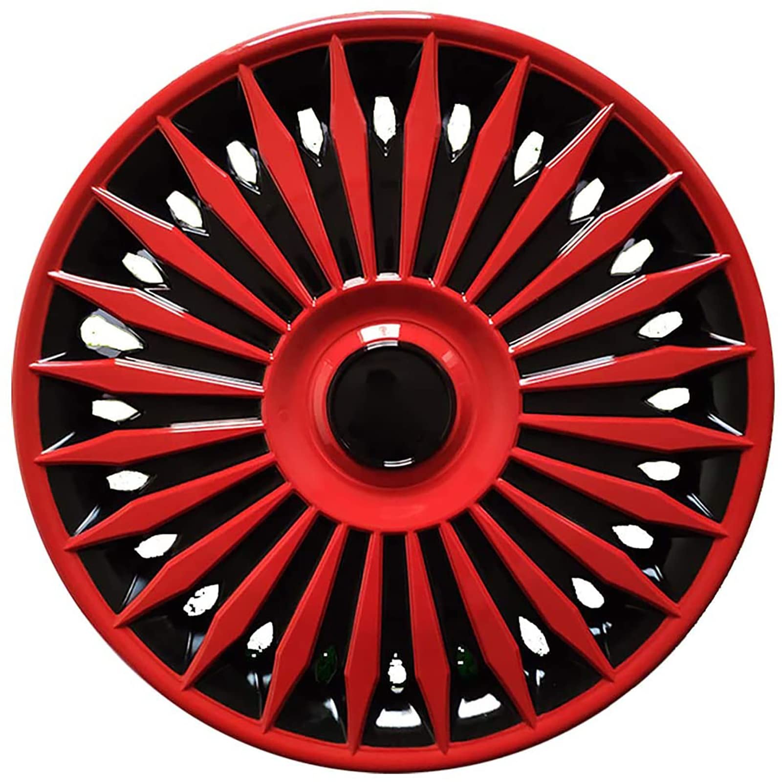 Universal Hubcap Wheel Covers for Cars - Set of 4 (15 Inch, Red) - Fits Most Vehicle Models & Brands - Durable Alloy Wheel Protectors for Sedans, SUVs, Trucks - Perfect for Daily Commute, Road Trips & Car Customization