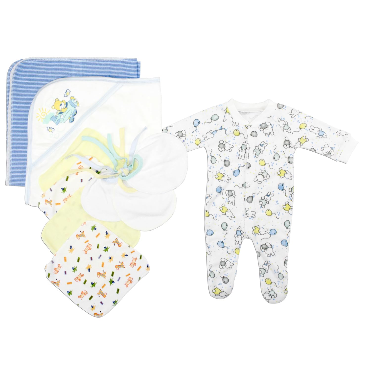 Bambini Newborn Baby Boys 10-Piece Layette Set - Soft Cotton Outfits for Infant Boys 0-3 Months | Perfect for Hospital, Photo Shoots & Daily Wear