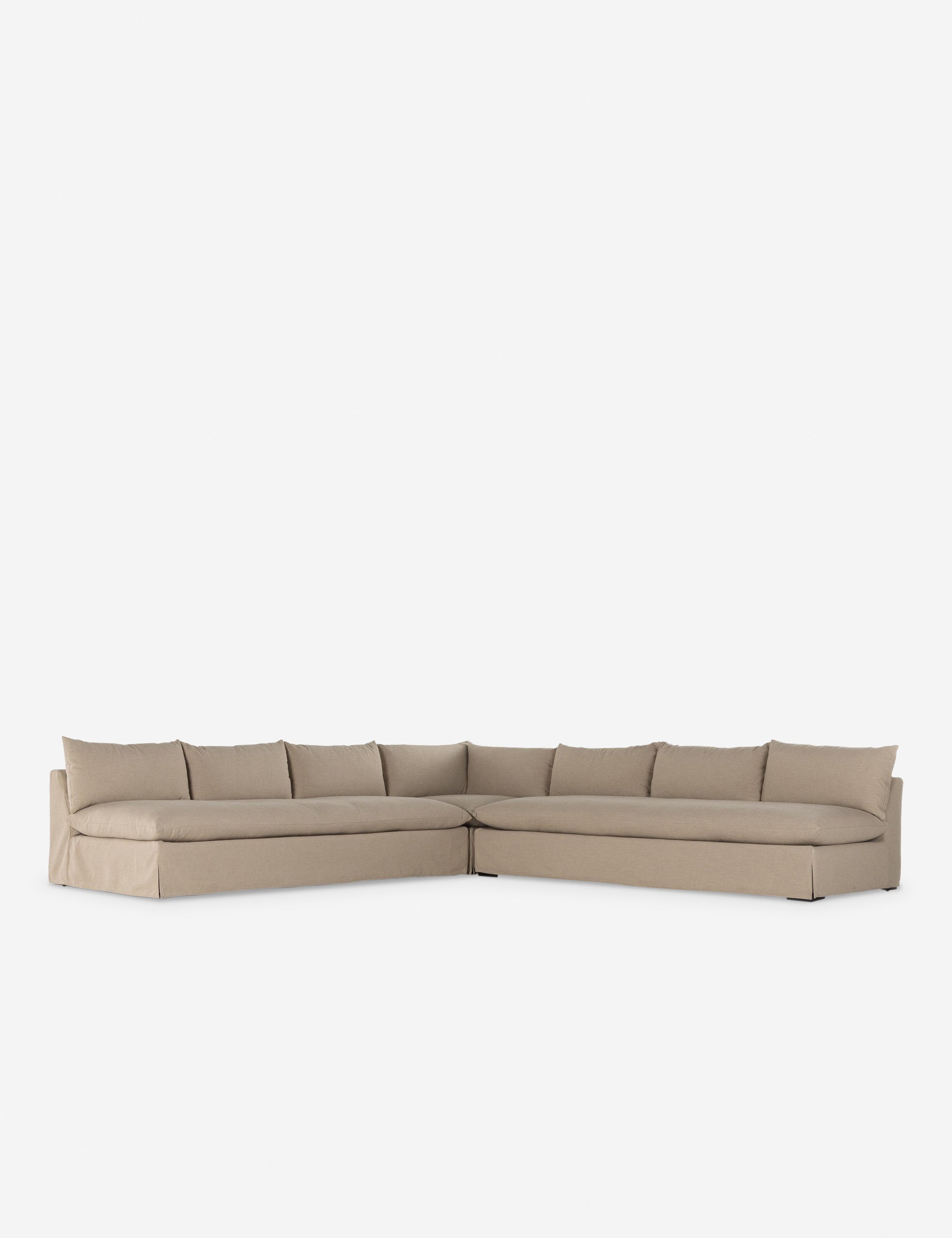 Decima Slipcover Sectional Sofa - Modern L-Shaped Couch with Removable Washable Covers, Comfortable Fabric Sofa for Living Room, Family Room & Apartment