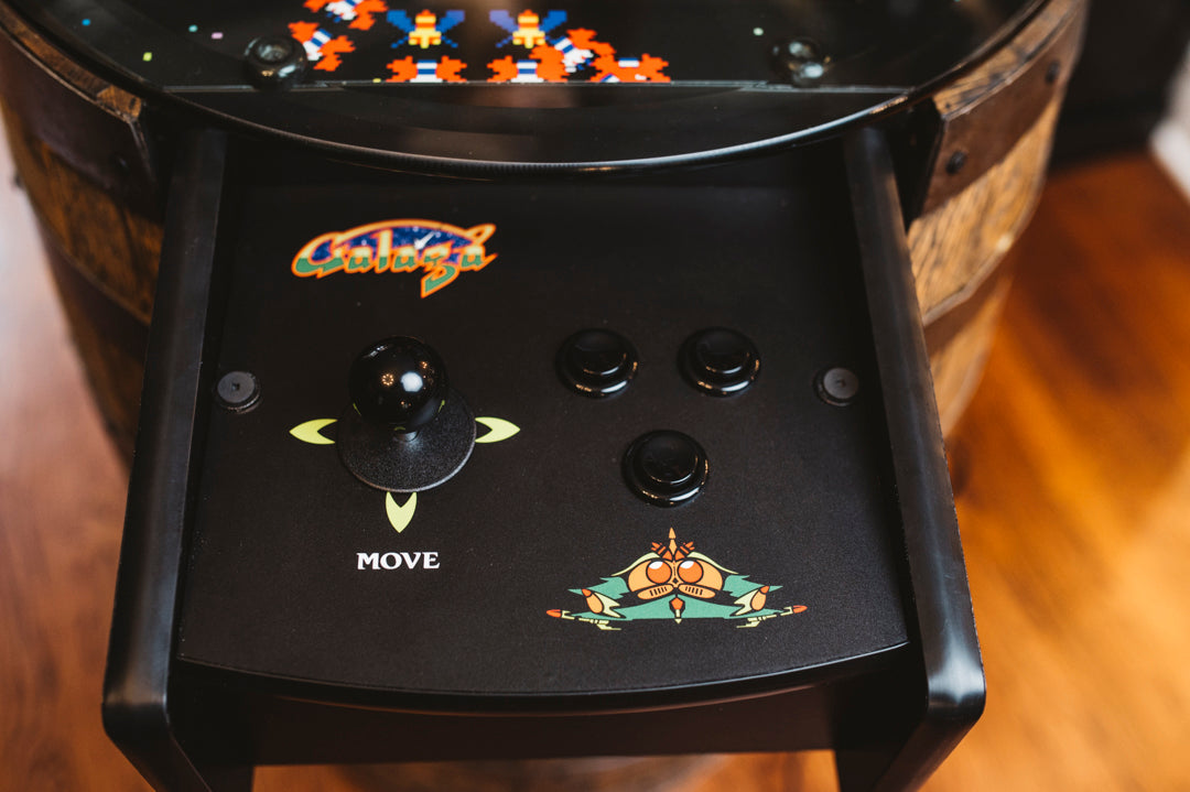 8 Bit Blend Whiskey Barrel Arcade - 60 Classic Retro Games in 1 | Vintage Gaming Console for Home Bar, Man Cave & Game Room Entertainment