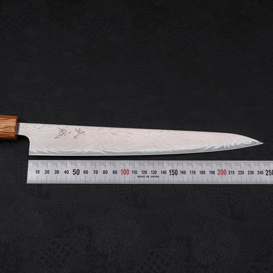 Premium Japanese Sujihiki Knife 240mm - AUS 10 Wave Damascus Steel with Urushi Handle - Perfect for Sushi, Sashimi & Meat Slicing - Professional Chef's Kitchen Essential
