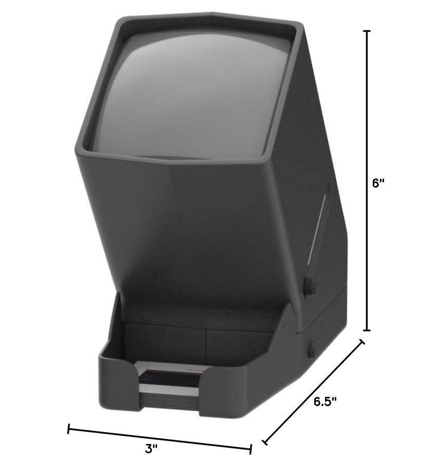 Rybozen 35mm Slide Viewer with 3X Magnification - LED Illuminated Desktop Viewer for 35mm Slides & Film Negatives (Includes 4AA Batteries) - Perfect for Home Archiving, Photography Enthusiasts & Classroom Use