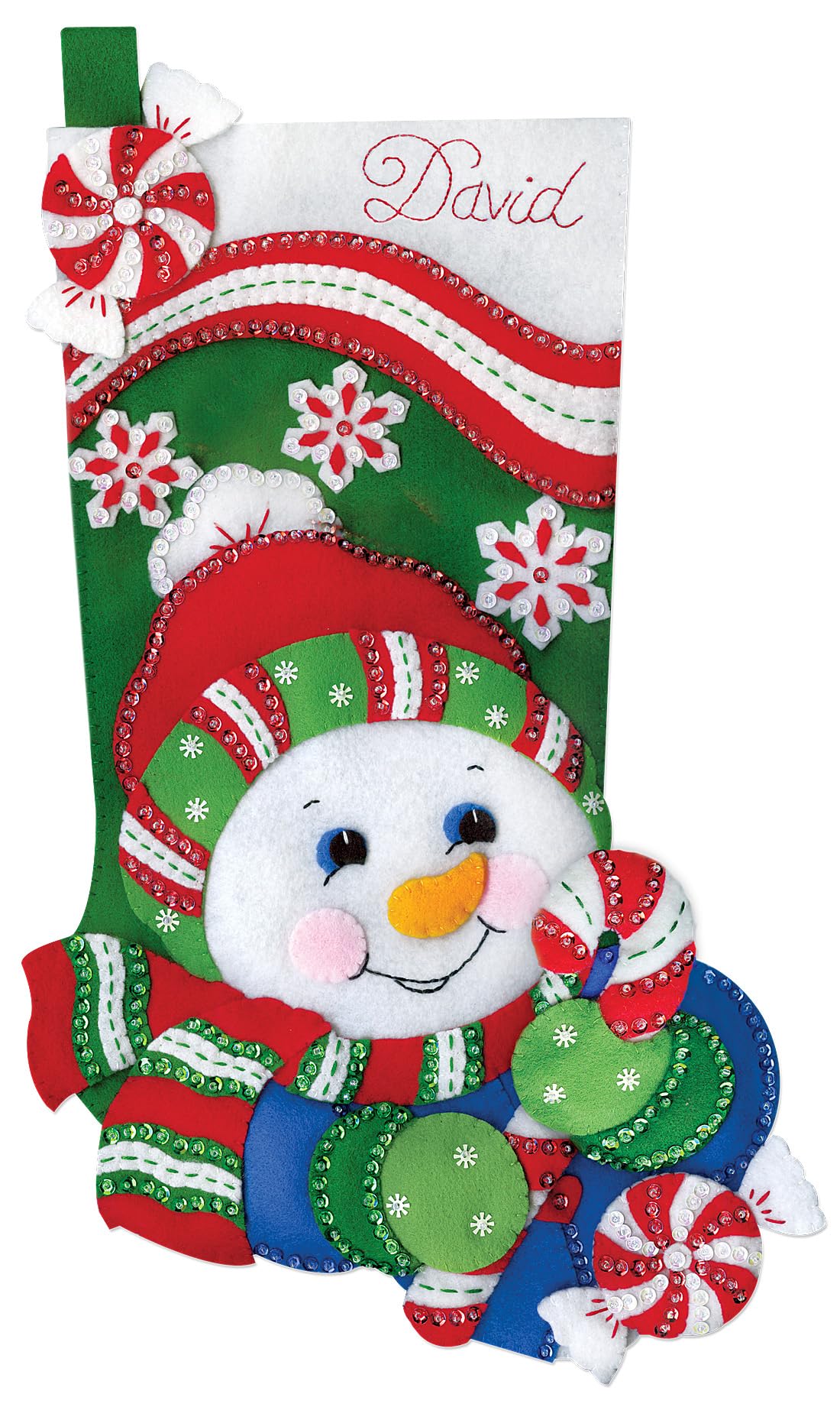 DIY Candy Cane Snowman Stocking Kit - Christmas Craft Set for Kids & Adults - Holiday Home Decor & Handmade Gift Idea (Perfect for Classroom Activities, Family Bonding & Festive Party Crafts)
