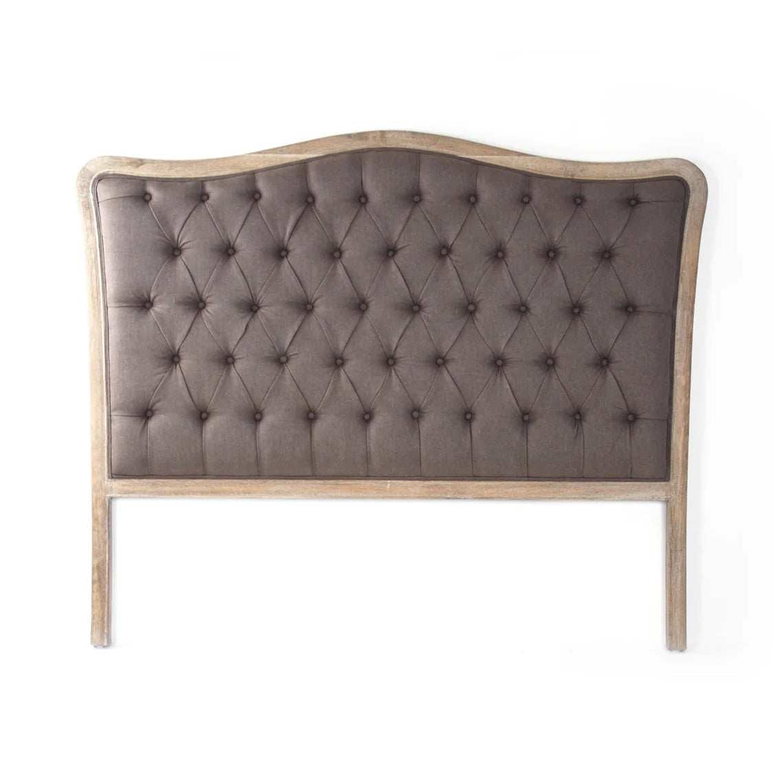 Maison Tufted Queen Headboard - Upholstered in Luxurious Aubergine Linen Fabric for Bedroom Decor | Elegant Bed Frame Accent for Master or Guest Room