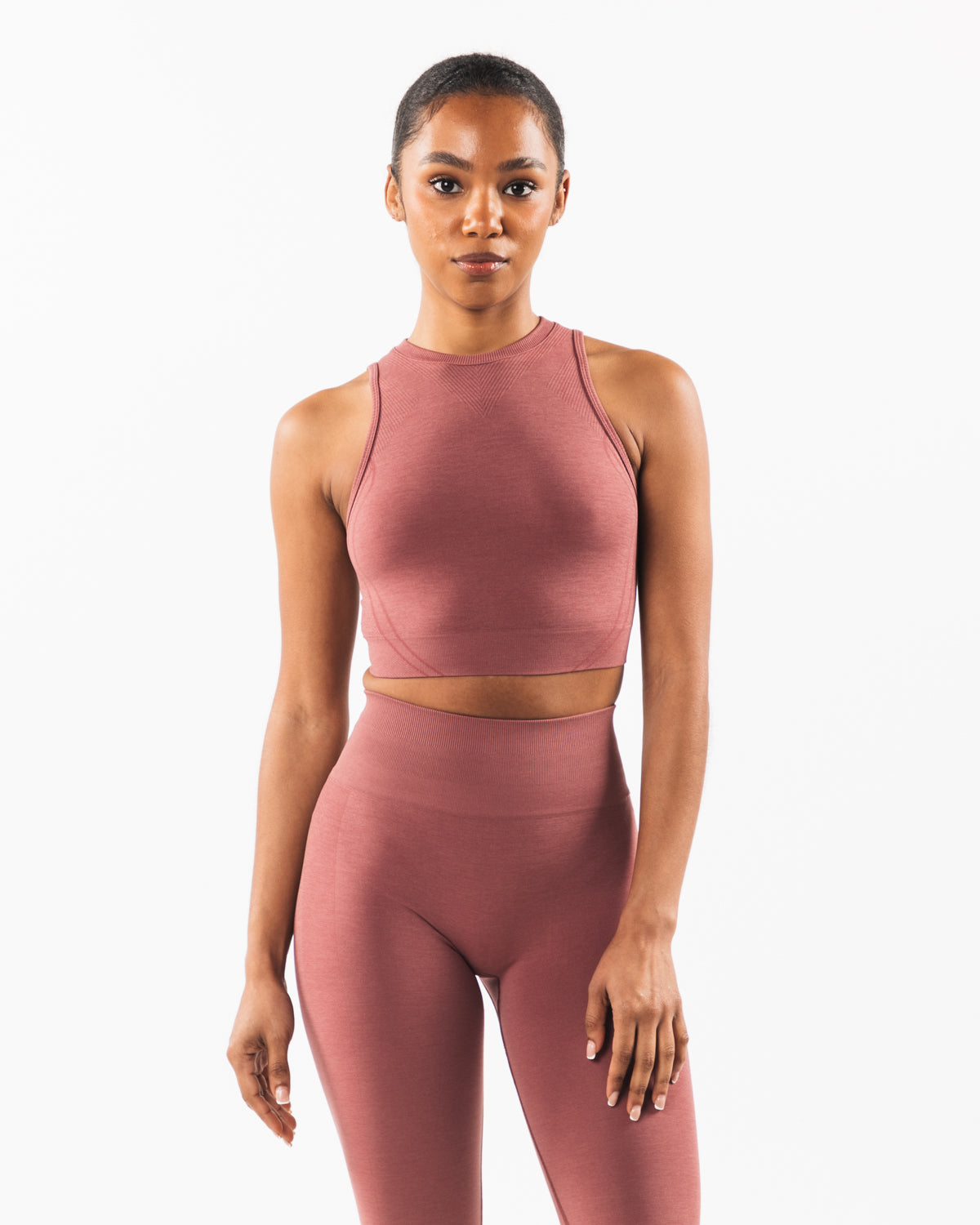 Stratus Crop Tank Top for Women - Soft Rose Pink Yoga Shirt, Breathable Workout Tee for Running, Gym & Casual Wear