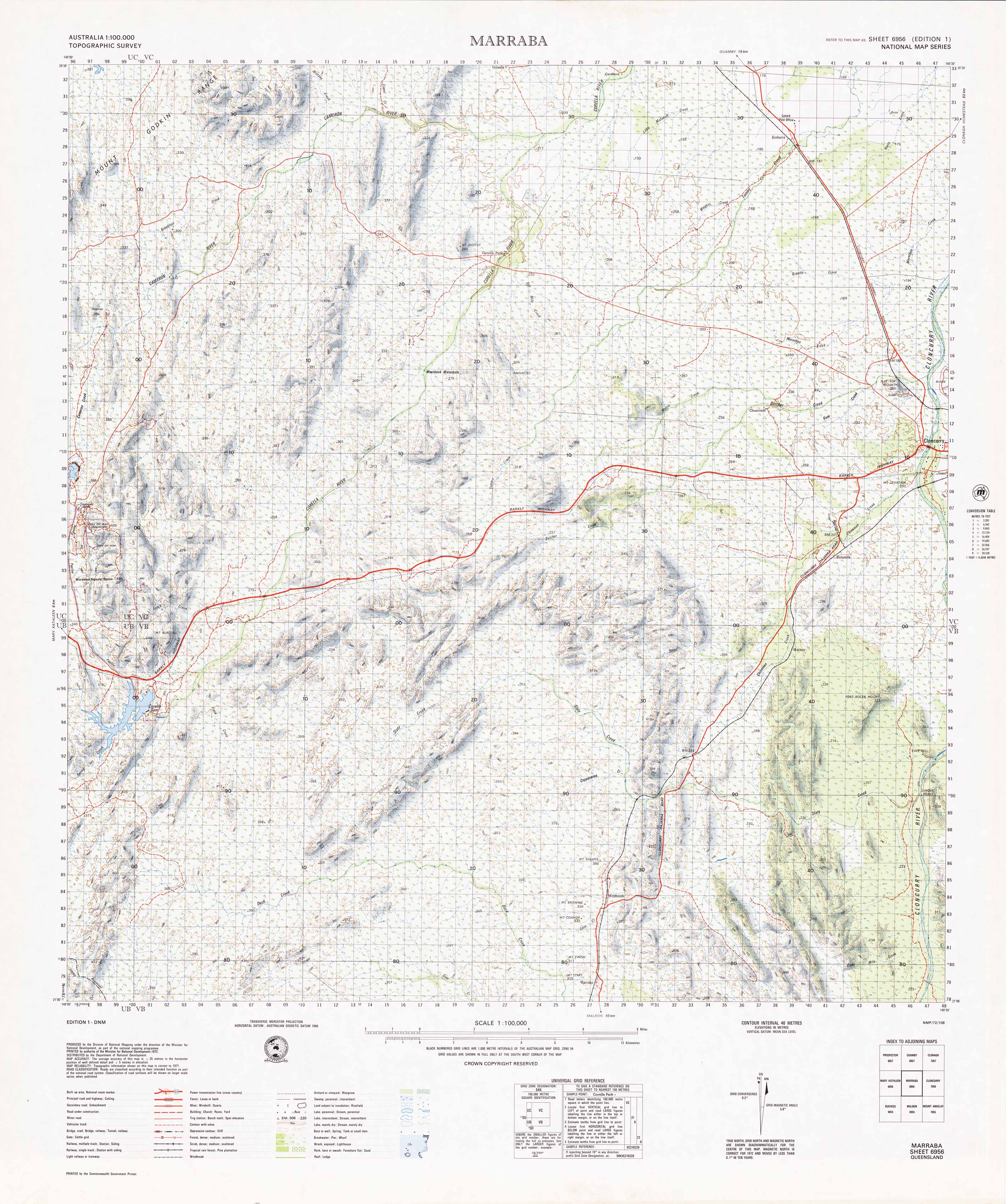 1:100k Topographic Map of Marraba 6956 - Detailed Hiking & Outdoor Adventure Navigation - Perfect for Camping, Backpacking and Exploration Trips
