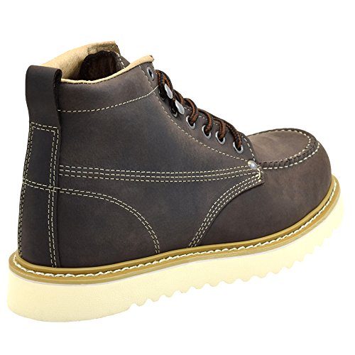 Golden Fox Men's Premium Leather Soft Toe Lightweight Industrial Construction Moc Work Boots - Insulated, Comfortable & Durable for Construction, Warehouse & Outdoor Work