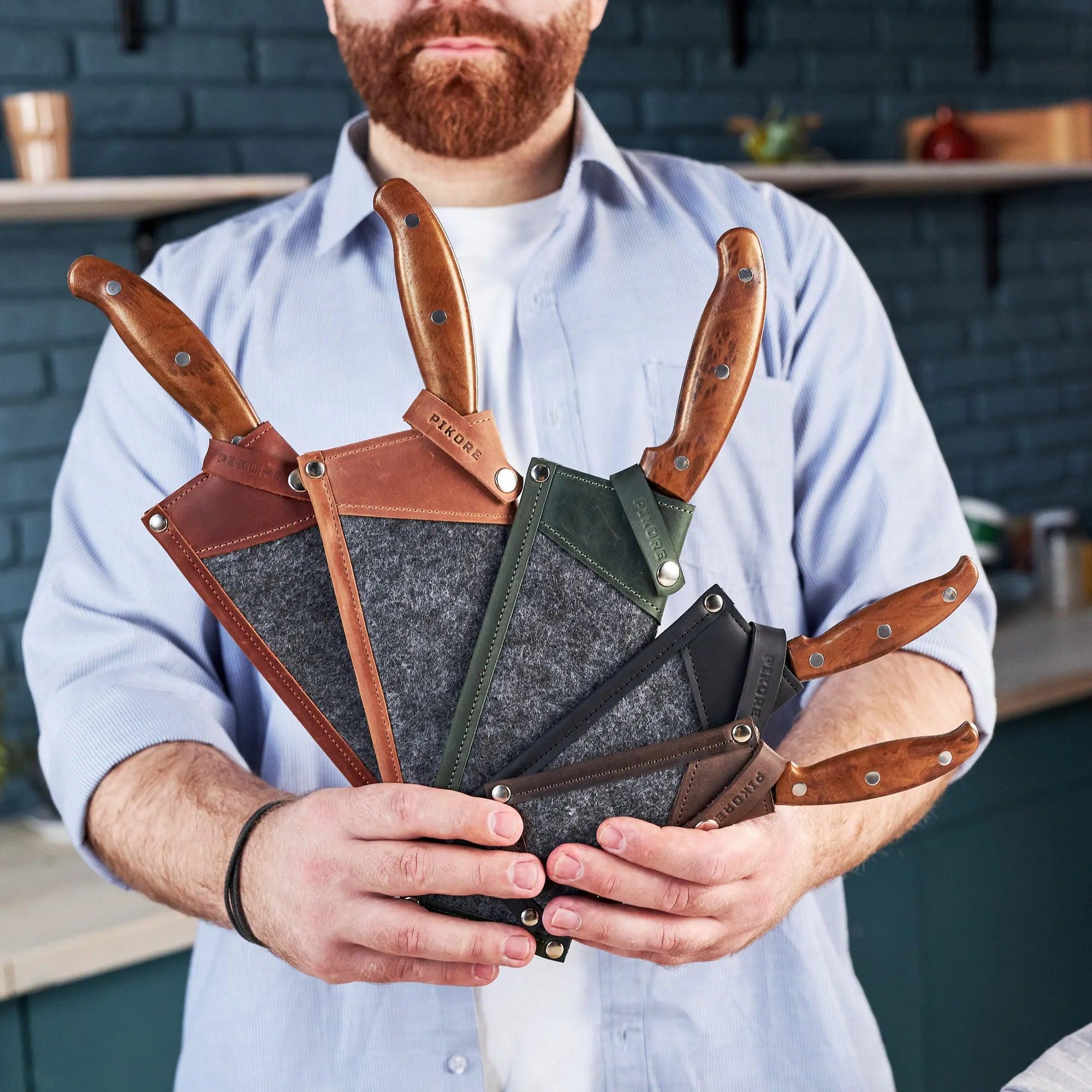 Premium Genuine Leather Knife Cover - Durable & Protective Sheath for Kitchen, Hunting & Outdoor Knives | Perfect for Camping, Cooking & Everyday Use