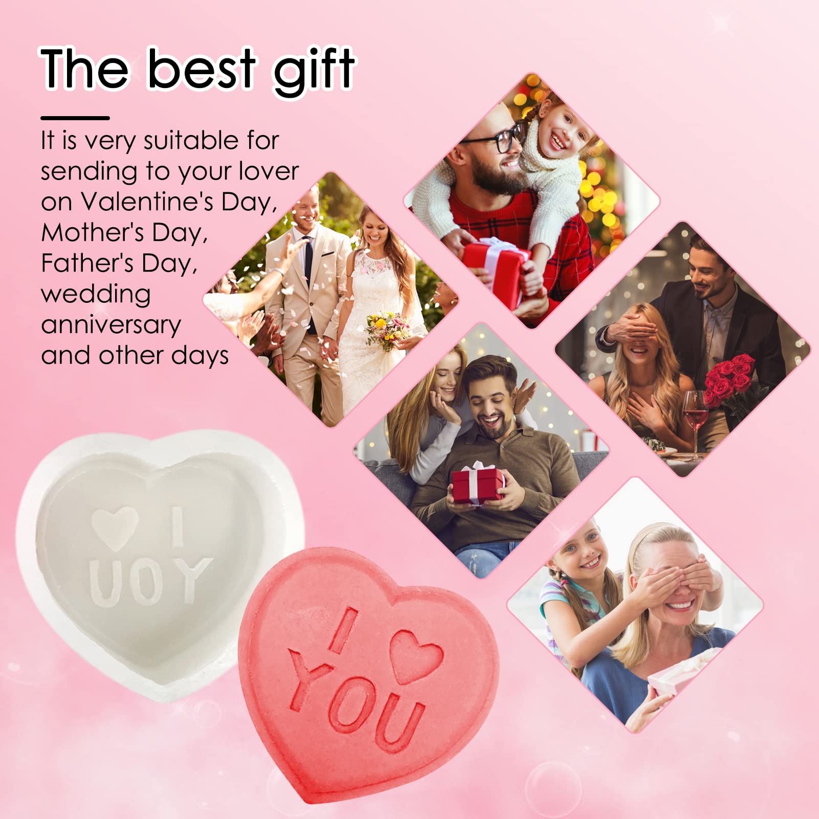 3D Silicone Heart Shaped Candle Mold - DIY Candle, Soap, Chocolate & Candy Making Kit - Perfect for Homemade Mother's Day Gifts, Birthday Party Decorations & Craft Projects - Reusable Baking Molds for Romantic Home Decor & Handmade Gifts from Daughter