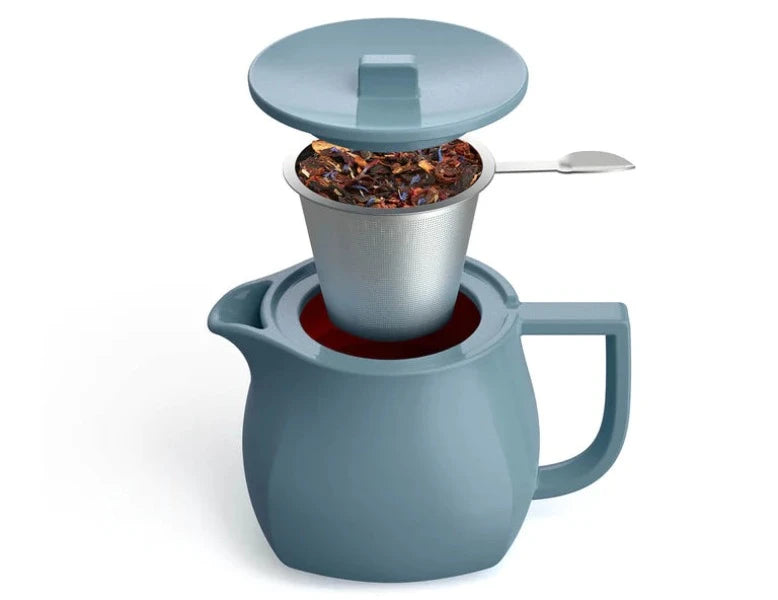 Tea Forte Fiore Teapot - Elegant Ceramic Tea Pot with Infuser for Loose Leaf Tea | Perfect for Afternoon Tea, Gifts & Home Decor