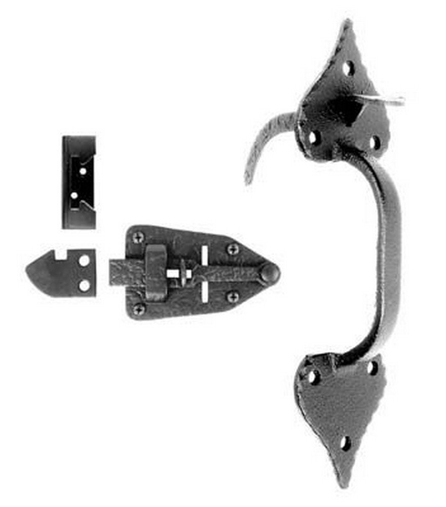 Heavy Duty Rough Iron Heart Rim Latch Set - Durable Door Hardware for Barns, Sheds & Farmhouses - Rustic Home & Garden Security Solution