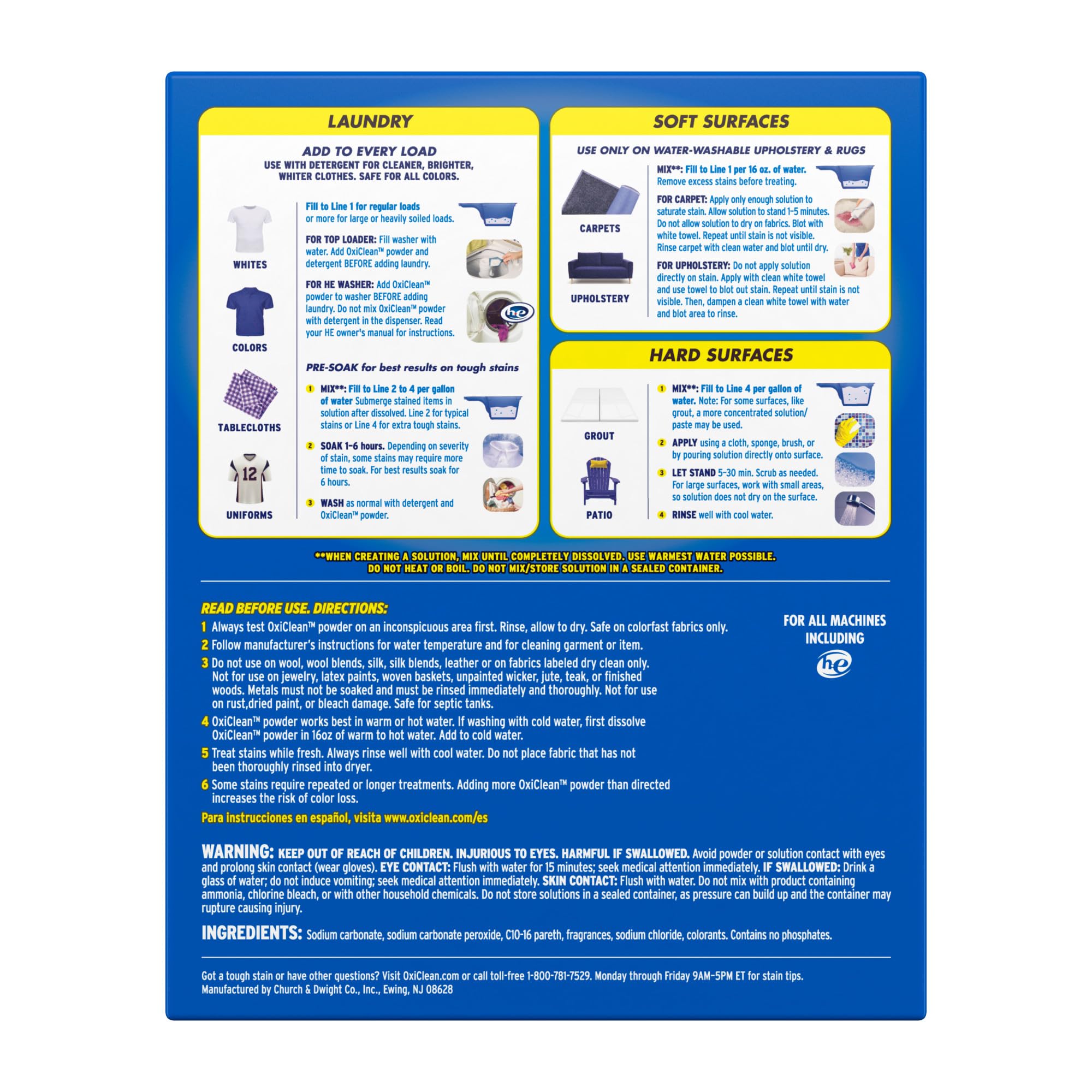 OxiClean Versatile Stain Remover Powder 7.22 lb | Multi-Purpose Laundry Detergent Booster | Removes Tough Stains on Clothes, Carpets & Upholstery | Safe for Colors & Whites | Ideal for Laundry, Home Cleaning & Pet Stain Removal