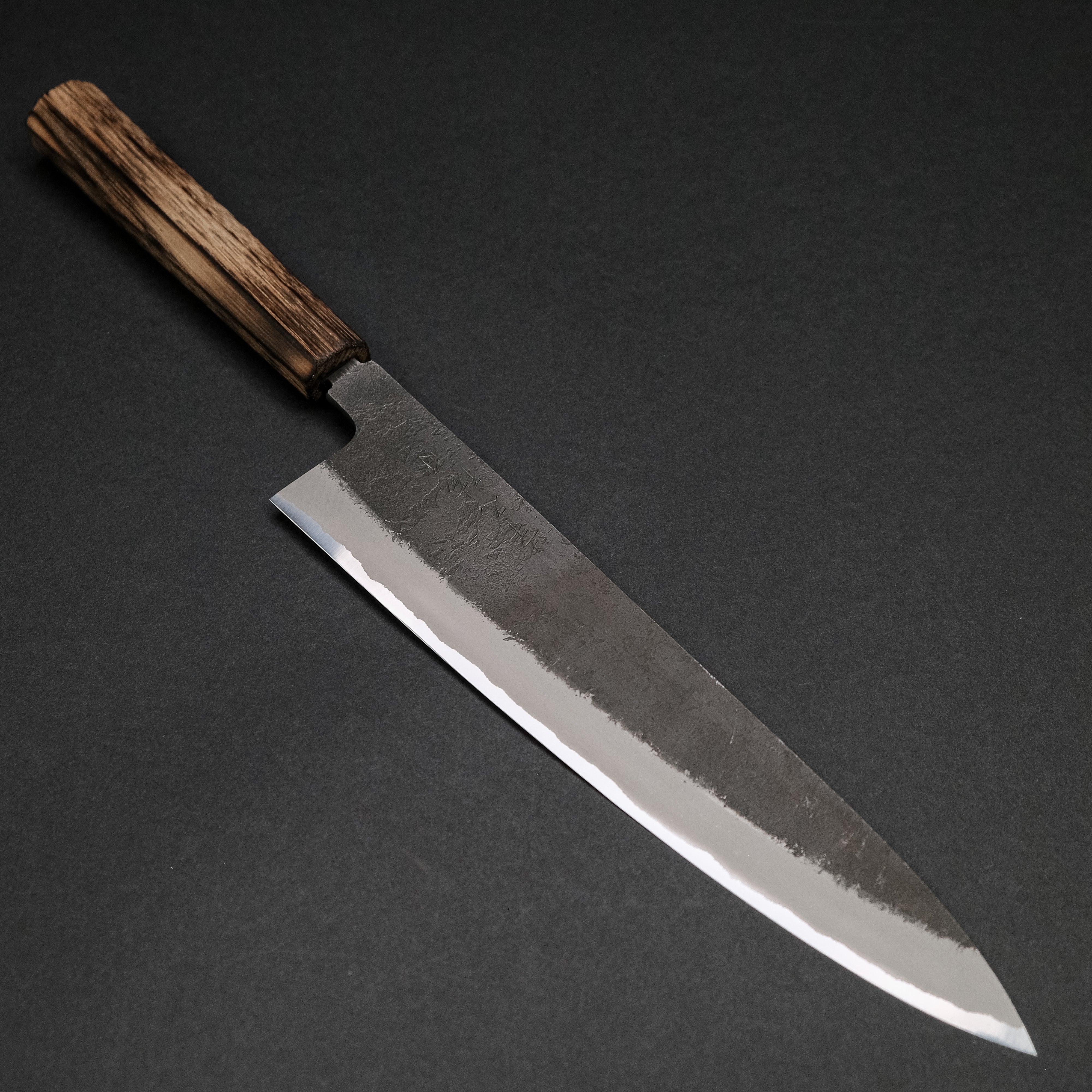 Premium Konosuke MB White #2 Nashiji Kurouchi Gyuto 240mm Japanese Chef Knife with Burnt Chestnut Handle - Perfect for Sushi, Meat Cutting & Professional Kitchen Use