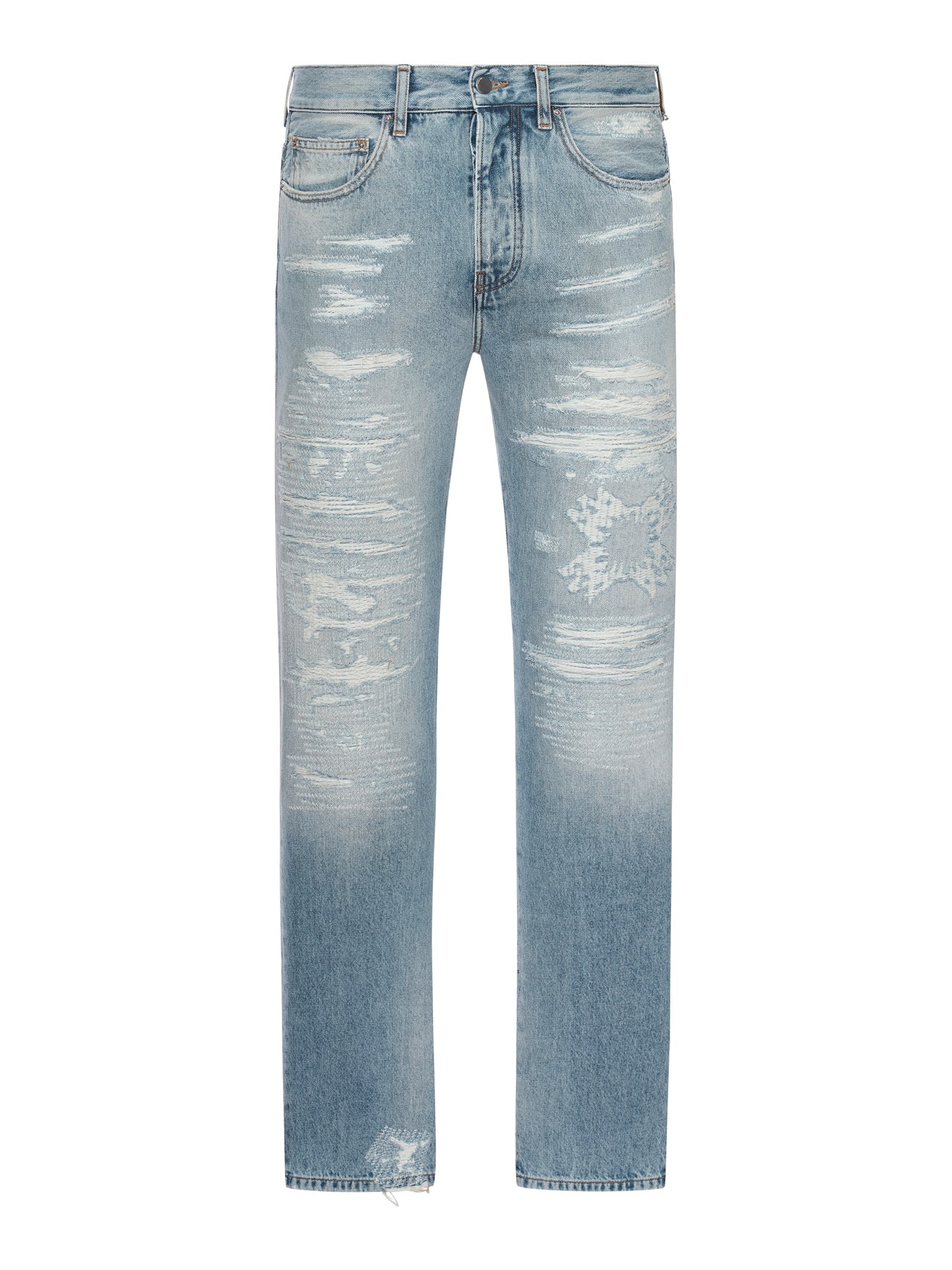 Vintage Style JEANS MA QUAD SEWED EFFECT Distressed Denim Jeans for Men & Women - Perfect for Casual Wear, Street Style and Everyday Outfits