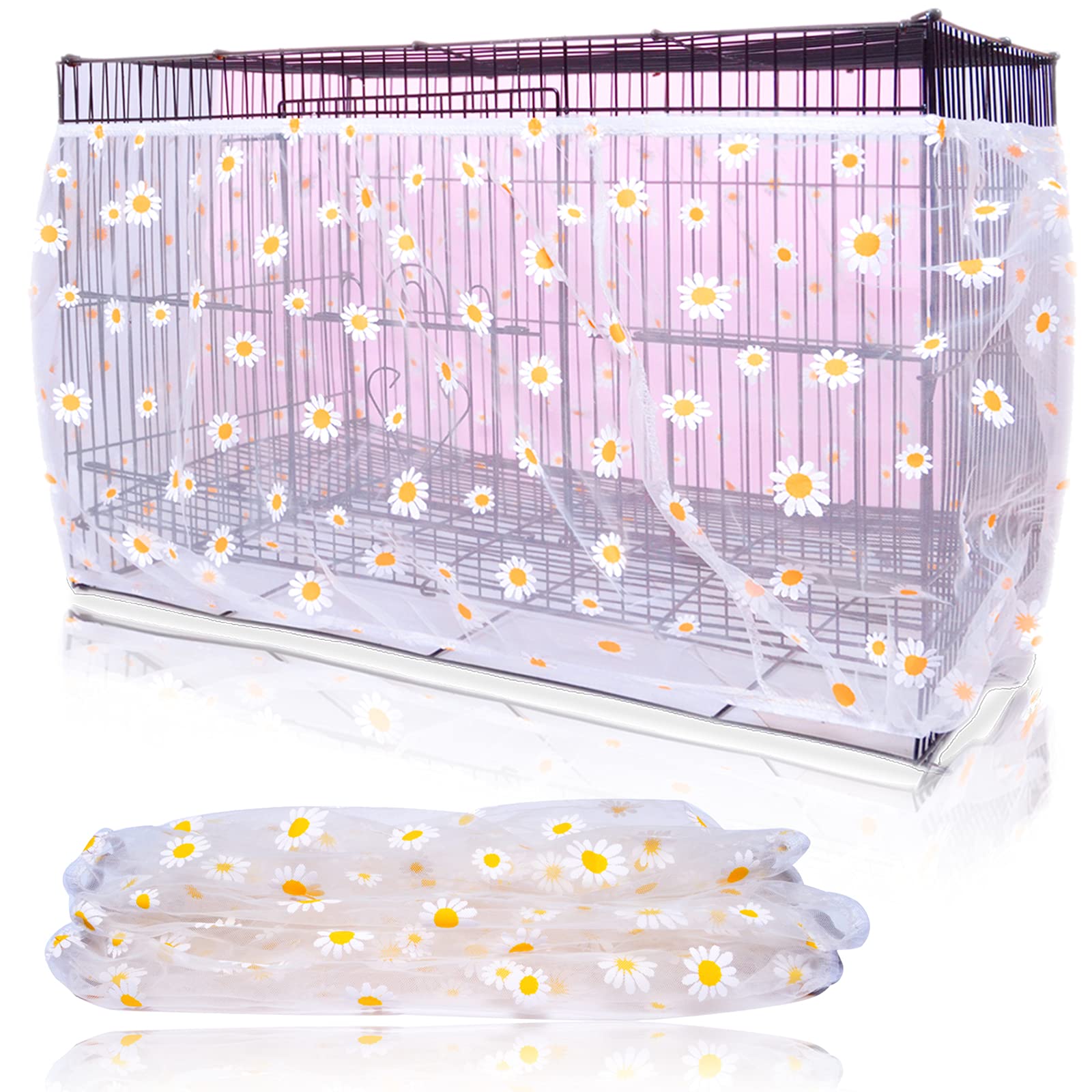 Large Adjustable Bird Cage Skirt - Durable Nylon Cover with Soft Skirt Guard for Round & Square Bird Cages - Perfect for Parrot, Cockatiel & Finch Cages - Home & Aviary Use