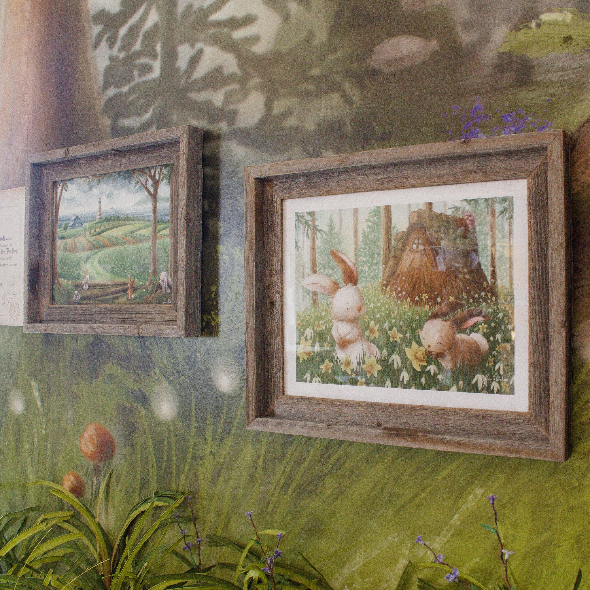 Hutch Studio Original Giclee Print - Springtime in Bunny Burrow Wall Art - Perfect for Nursery, Kids Room & Easter Decor