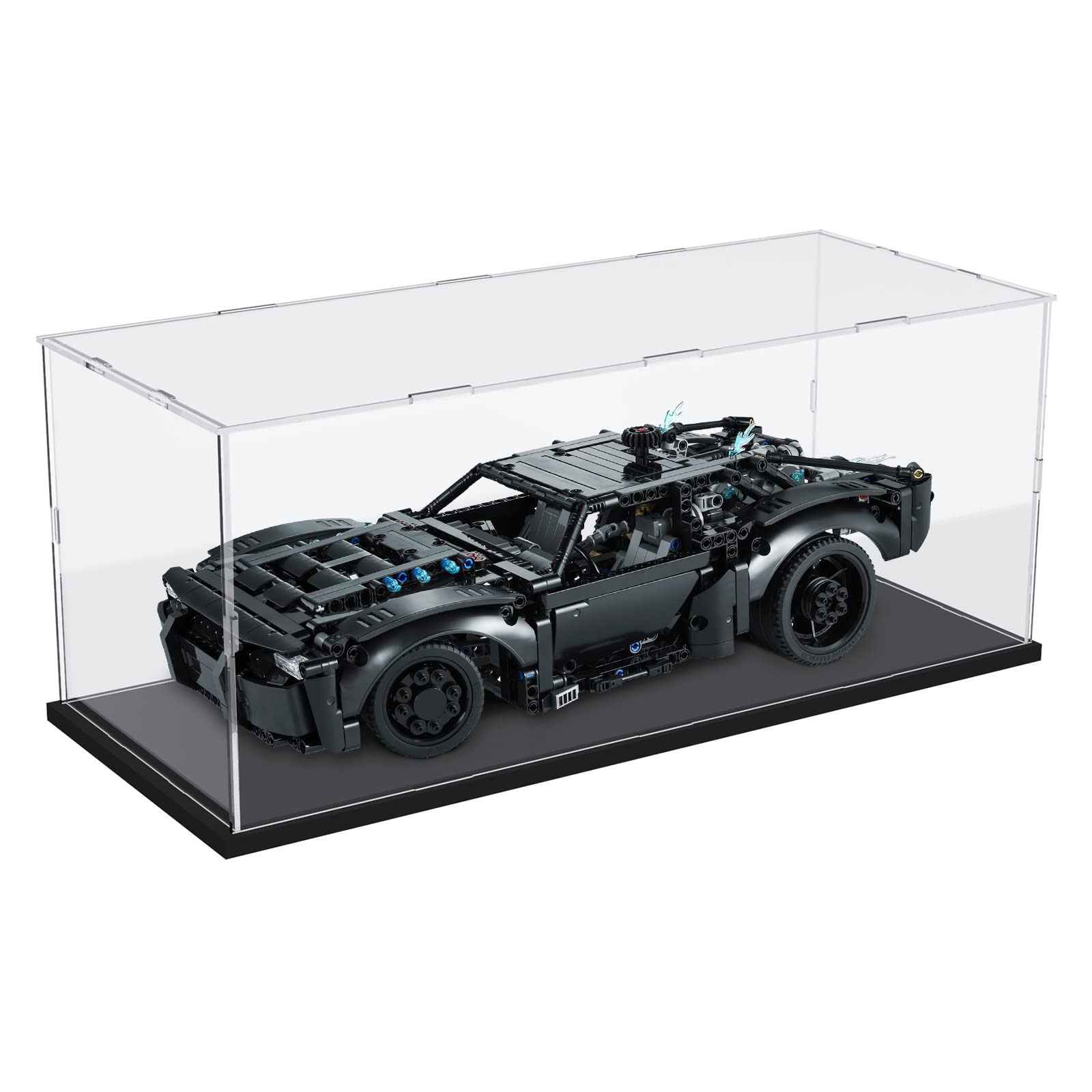 1/12 & 1/18 Scale Acrylic Display Case for Diecast Cars - Lego 42038 42111 Model Car Showcase with Base - Perfect for Collectibles Storage & Truck Display - Home Office Decor & Toy Collection Protection